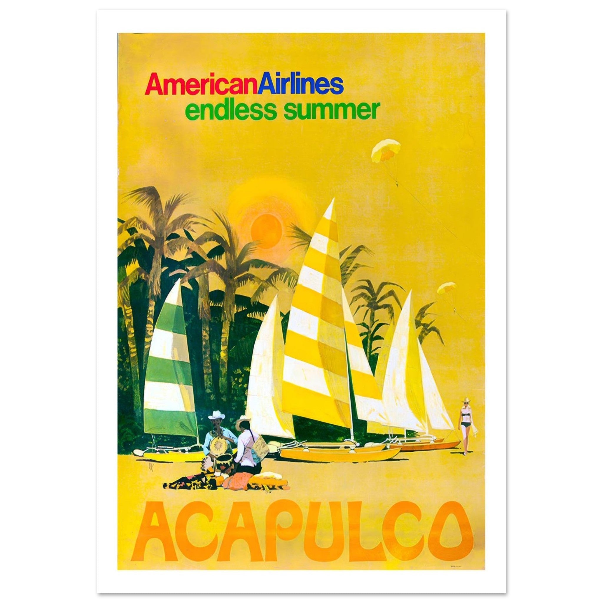 American Airlines Acapulco Endless Summer Travel Poster - Transit Art
