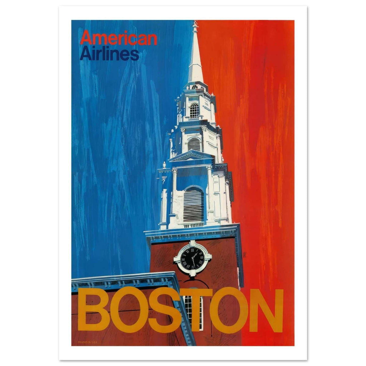 American Airlines Boston Poster - Transit Art