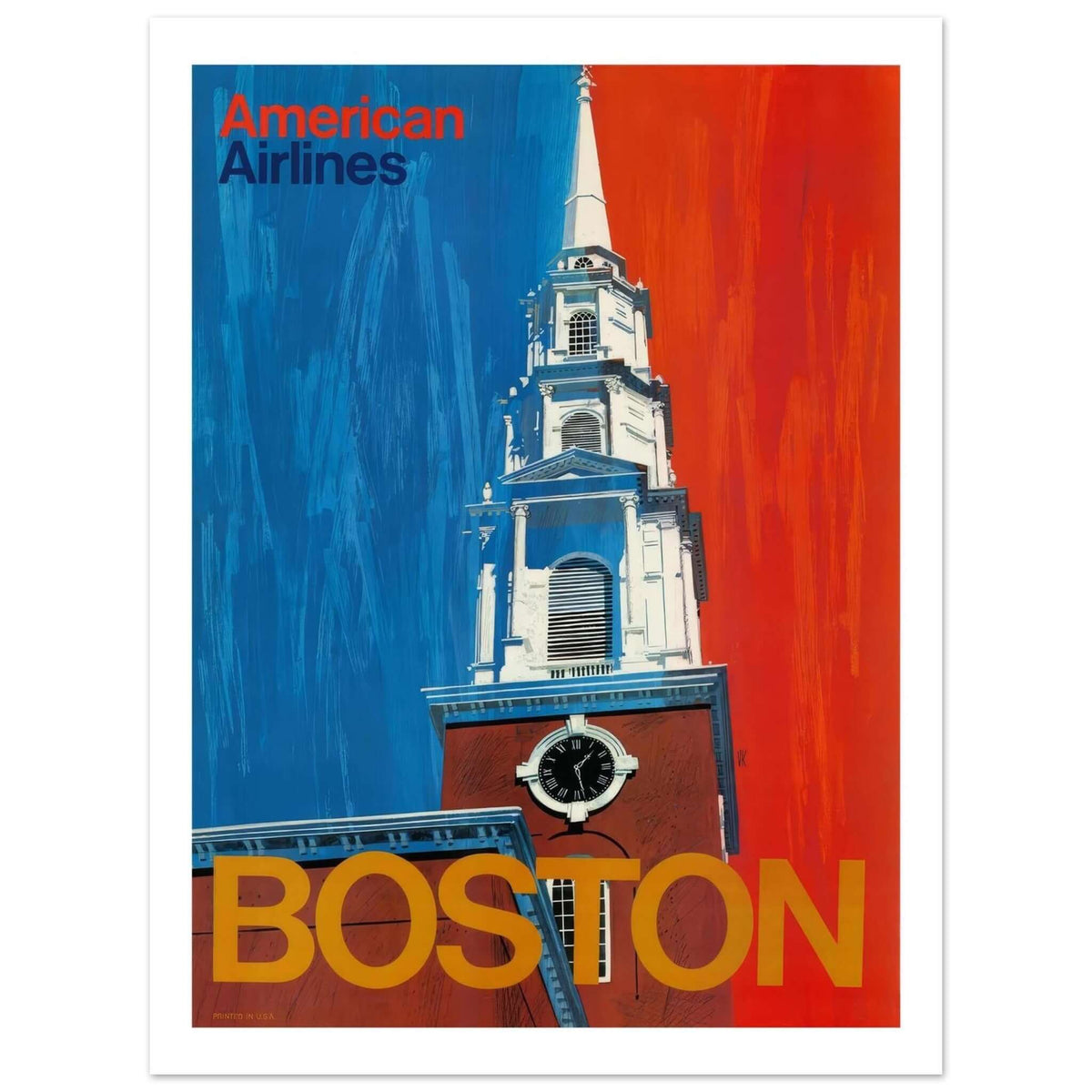 American Airlines Boston Poster - Transit Art