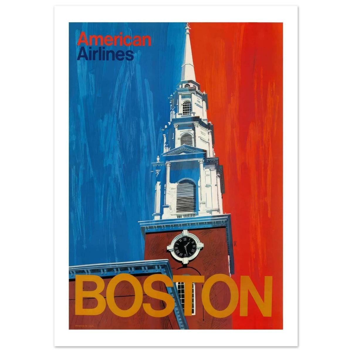 American Airlines Boston Poster - Transit Art