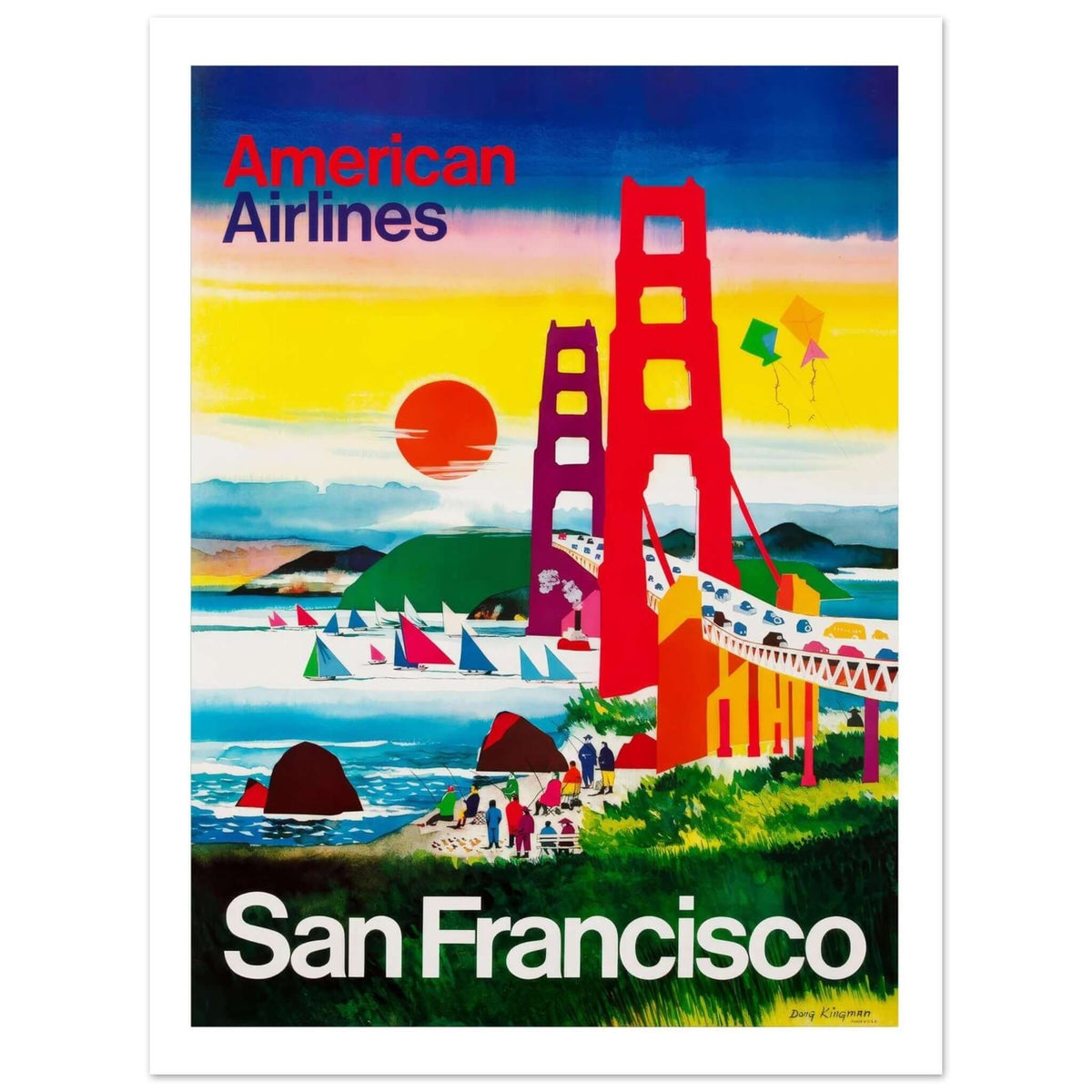 American Airlines "San Francisco" Vintage Poster - Transit Art