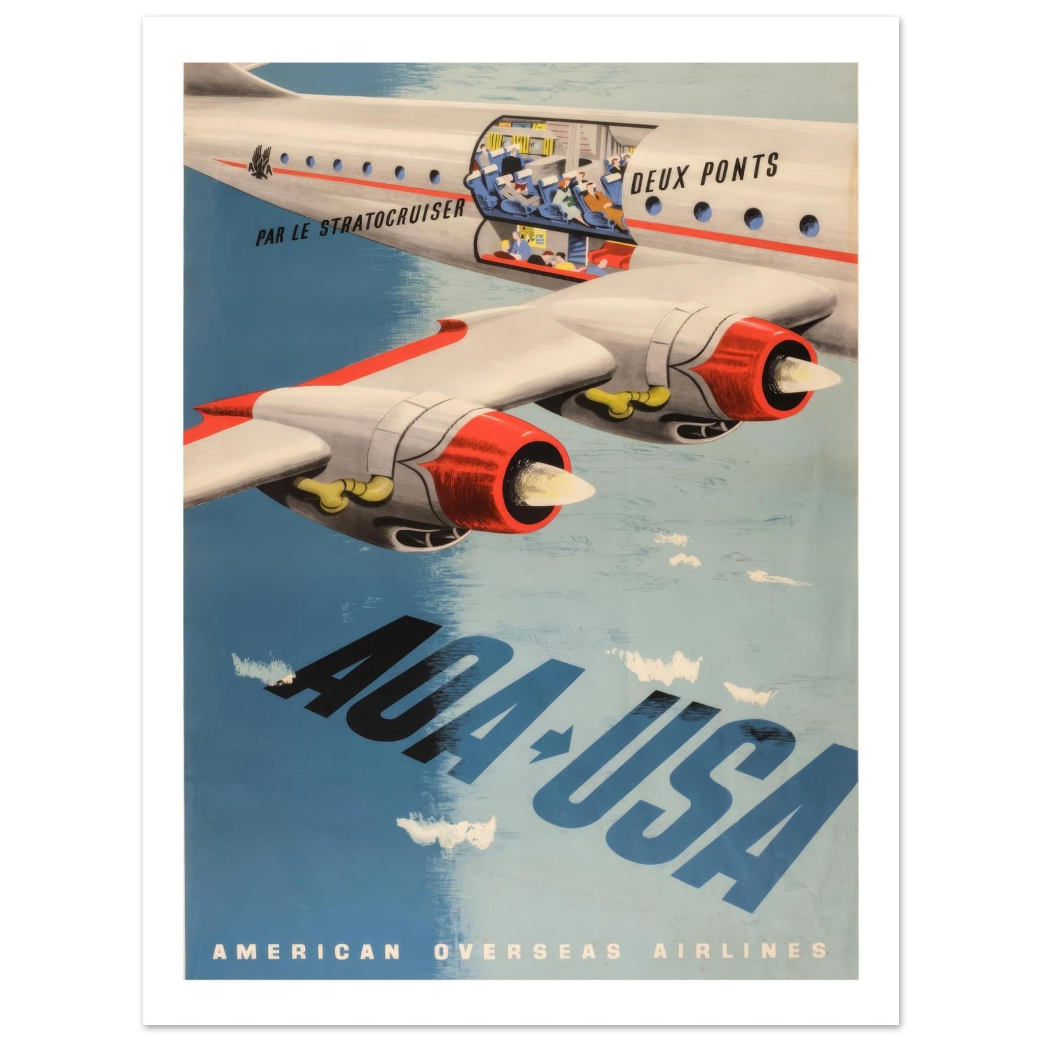 American Overseas Airlines Stratocruiser Poster - Transit Art