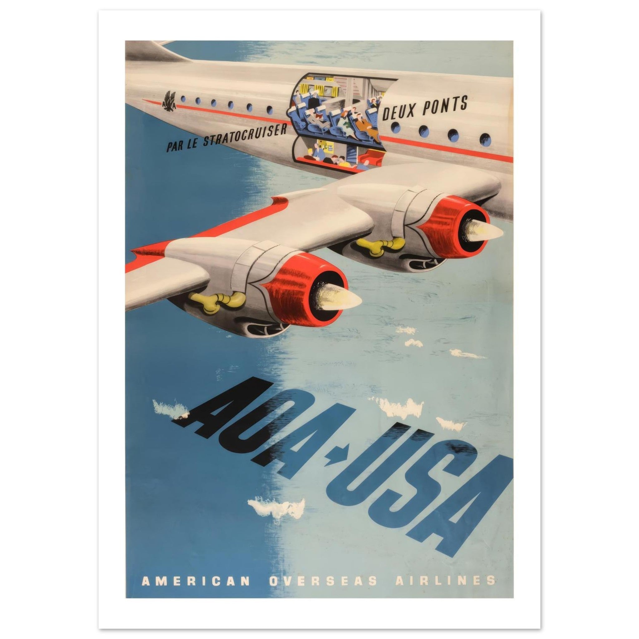 American Overseas Airlines Stratocruiser Poster - Transit Art