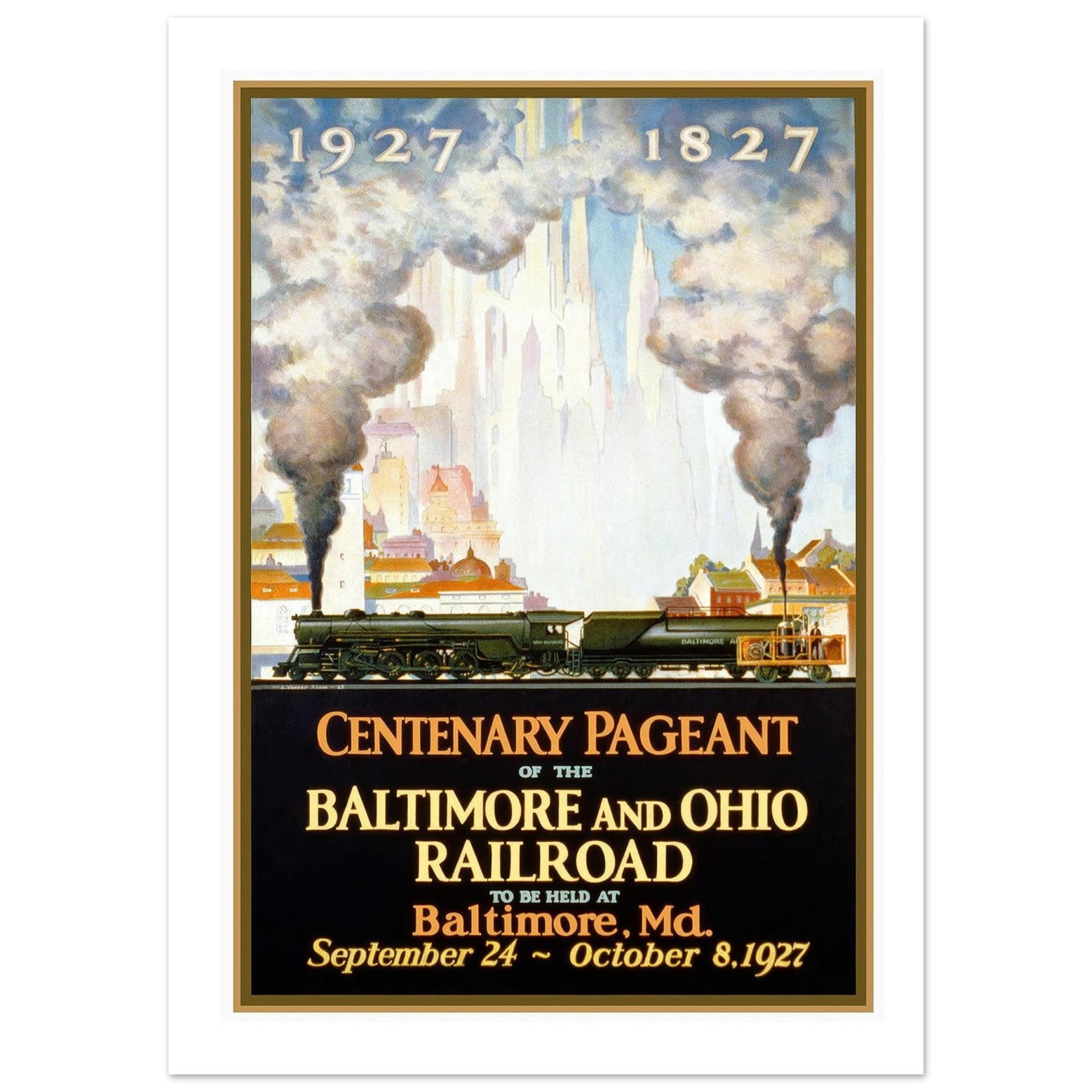 Baltimore and Ohio Railroad Centenary Pageant Vintage Poster - Transit Art