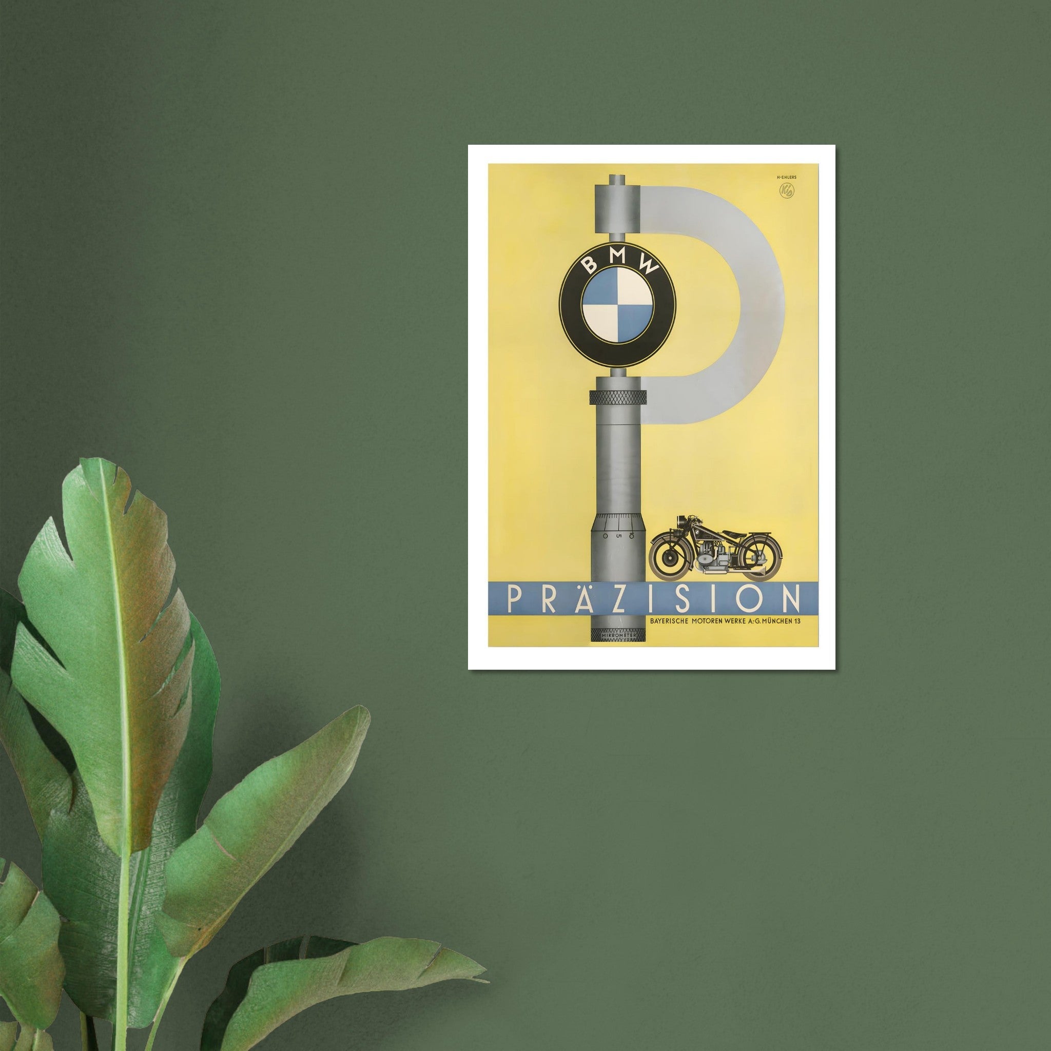 BMW Precision Motorcycle Advertisement Poster - Transit Art