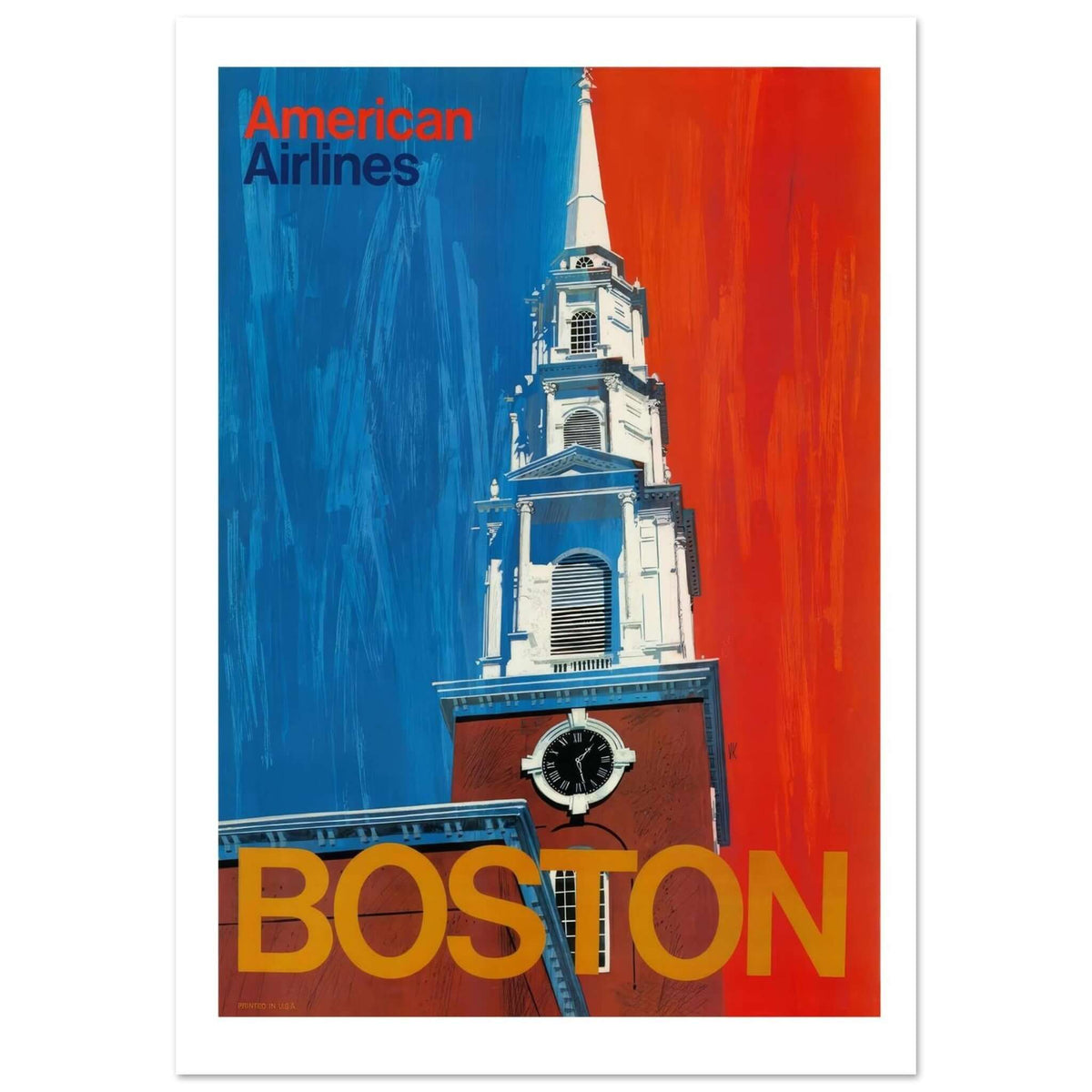 Boston – American Airlines Poster - Transit Art