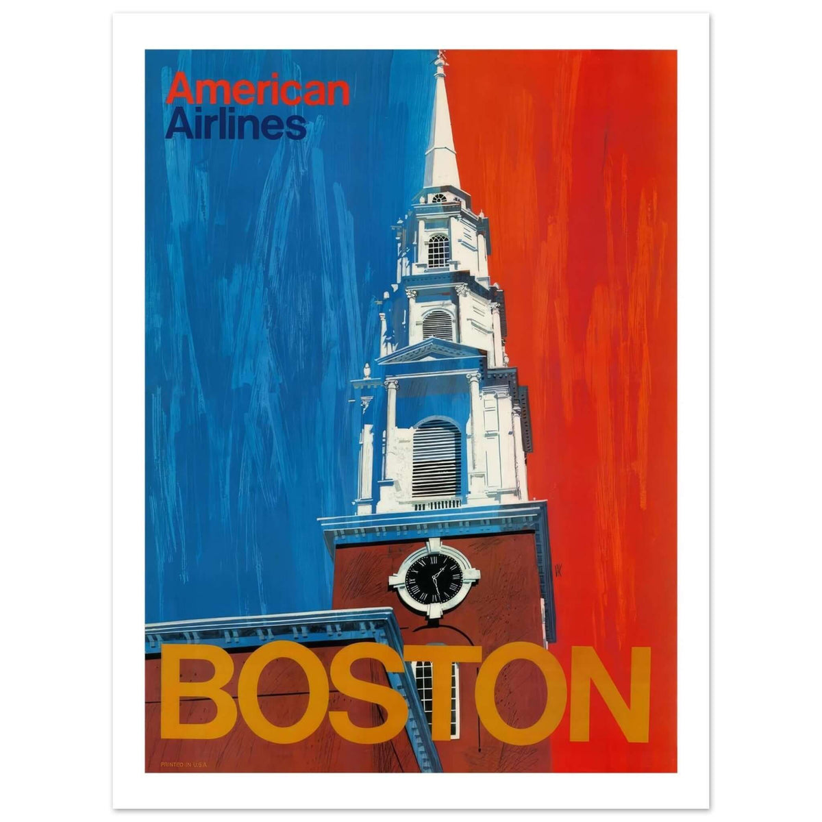 Boston – American Airlines Poster - Transit Art