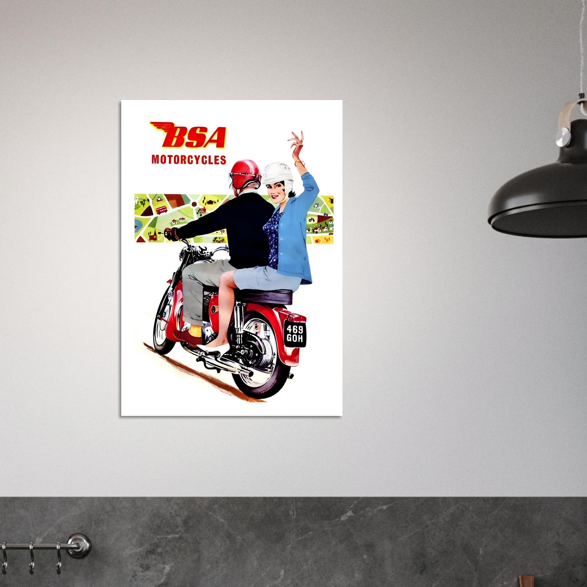 BSA Motorcycles Vintage Advertisement Poster - Transit Art