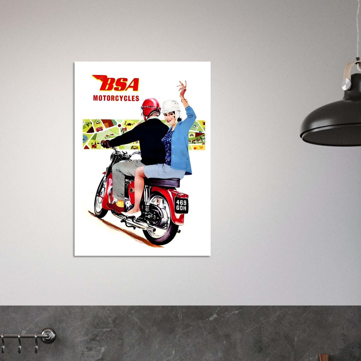 BSA Motorcycles Vintage Advertisement Poster - Transit Art