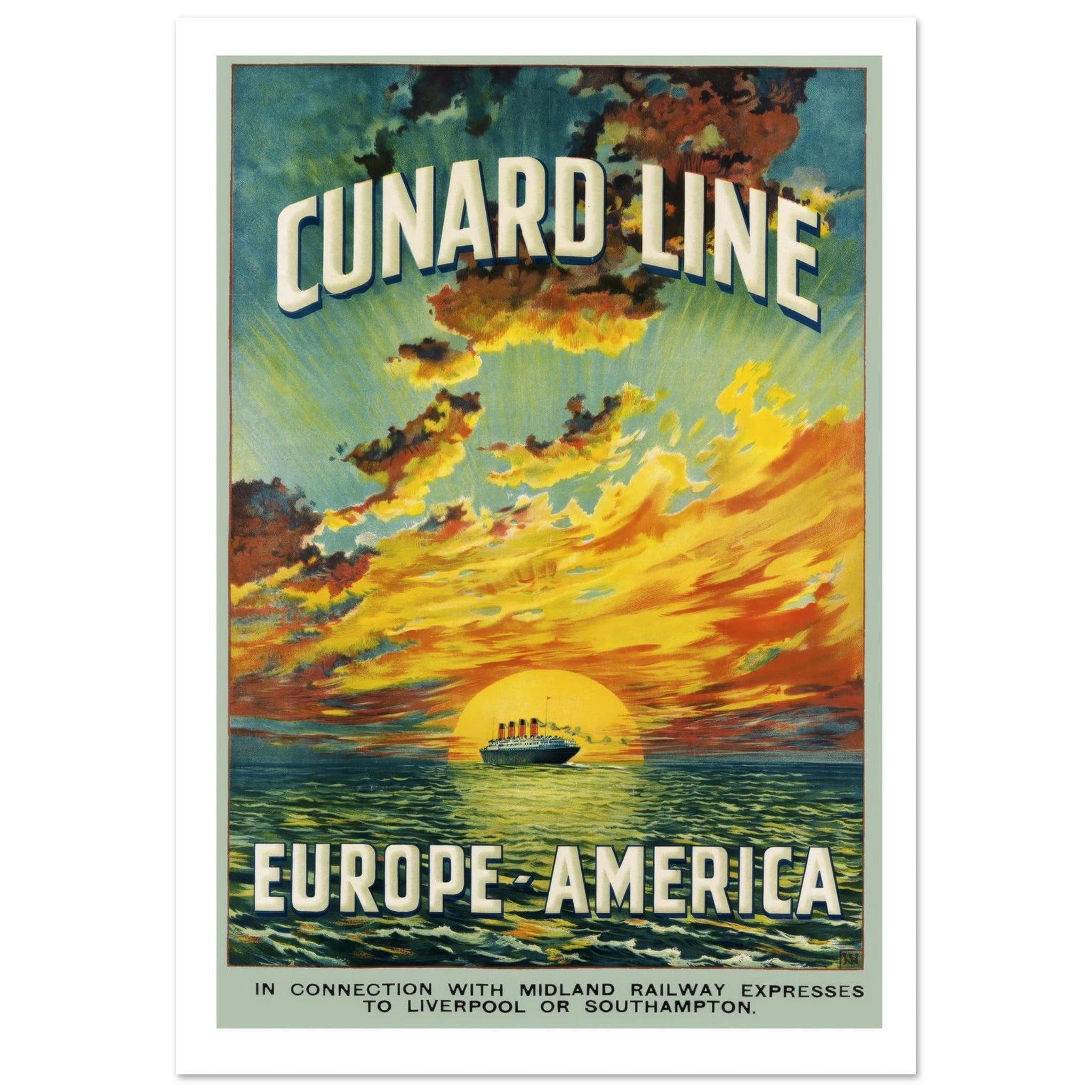 Cunard Line Vintage Poster - Transit Art
