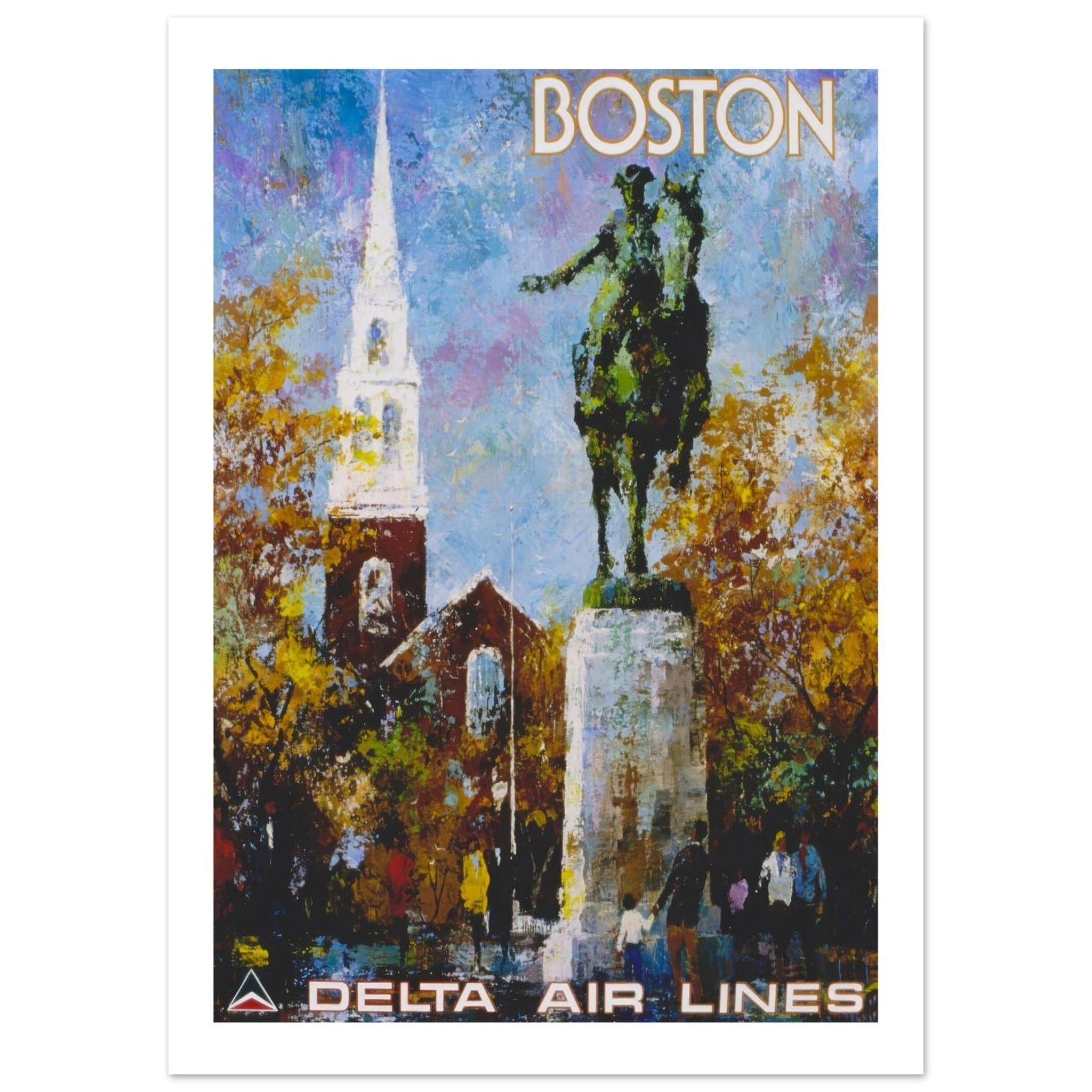 Delta Airlines Boston Poster - Transit Art