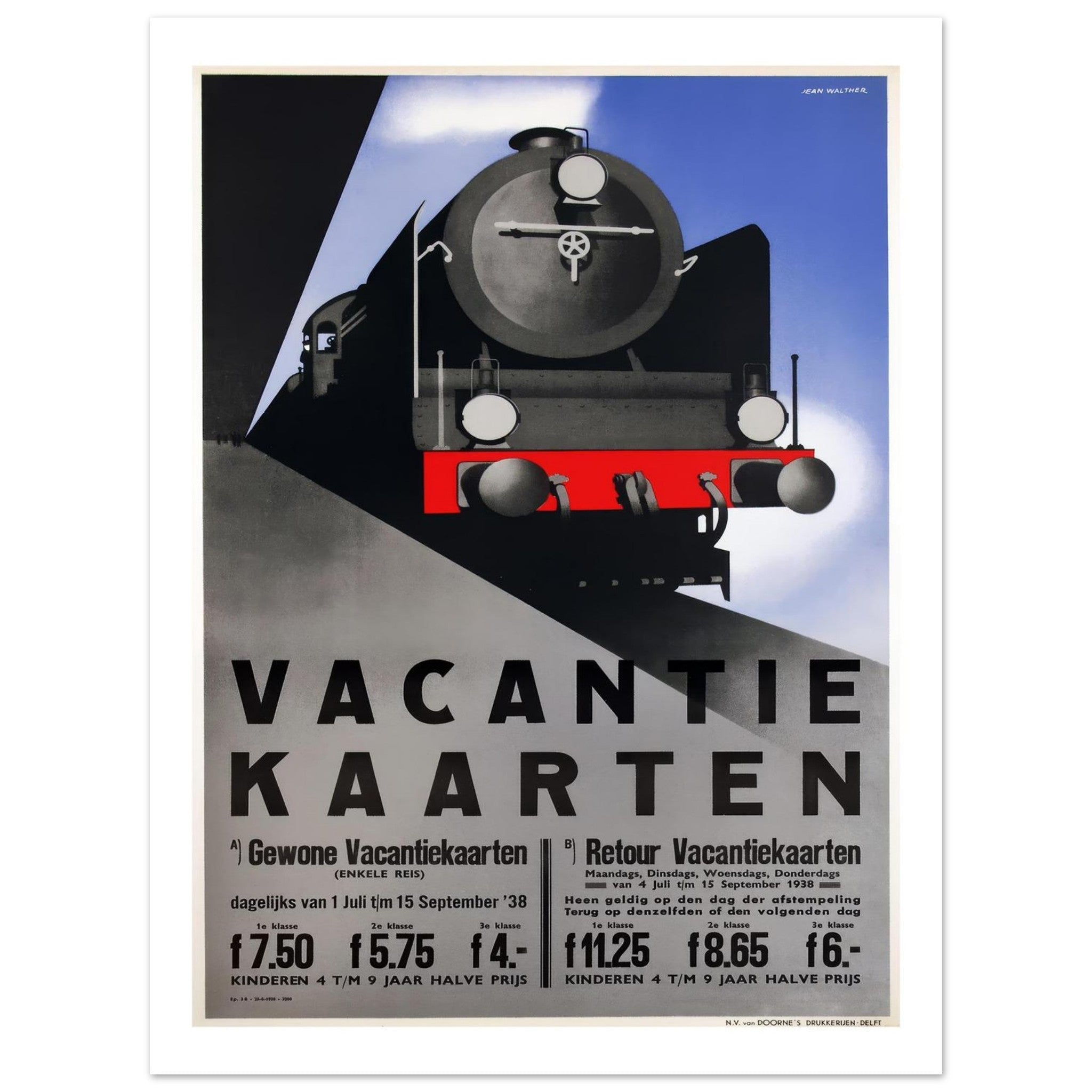 Dutch Railway Vacation Ticket Poster - Transit Art