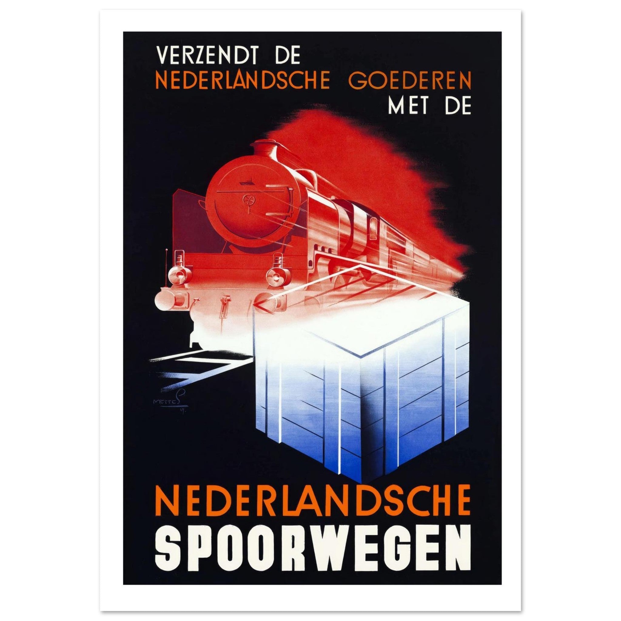 Dutch Railways Cargo Poster - Transit Art