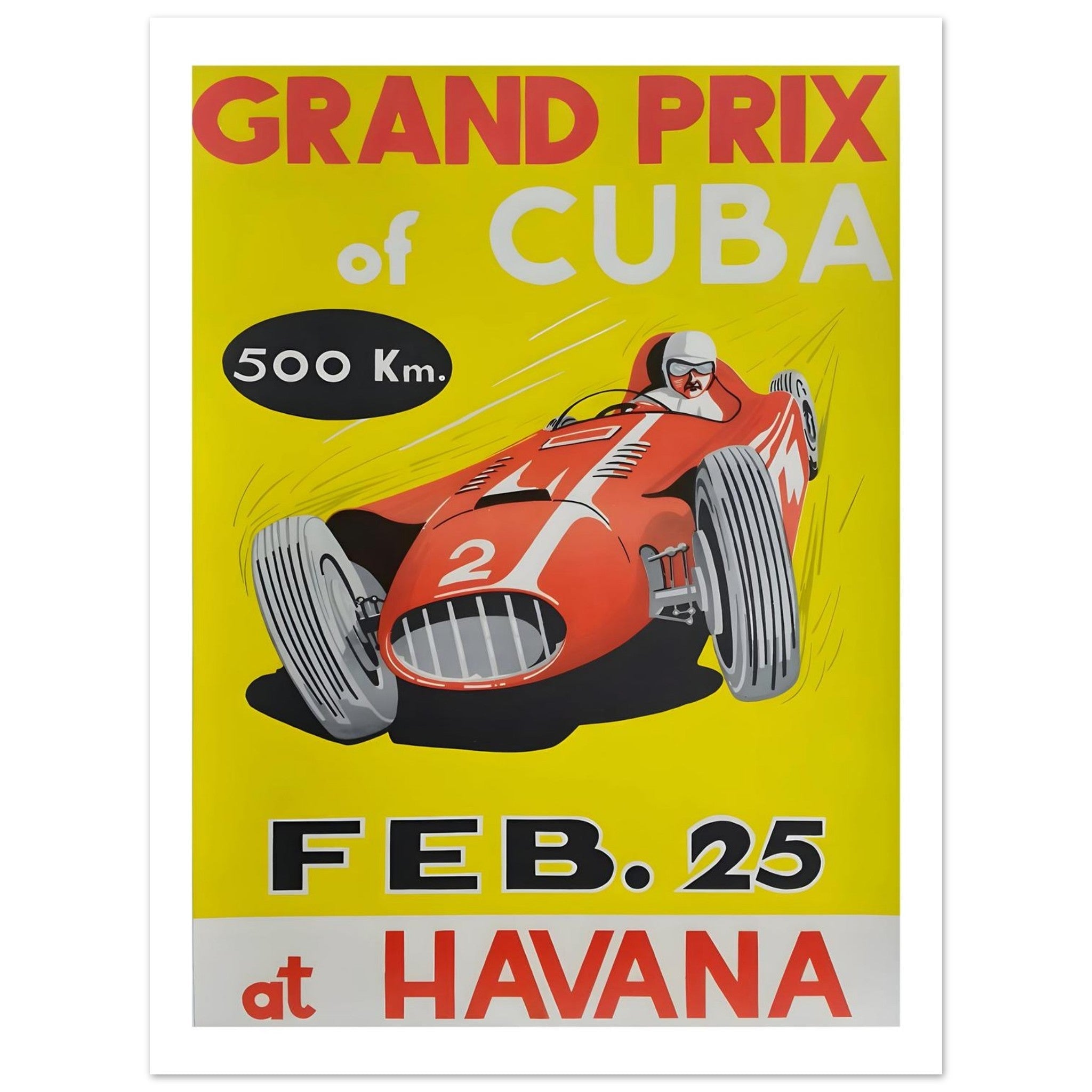 Grand Prix of Cuba Havana Racing Poster - Transit Art