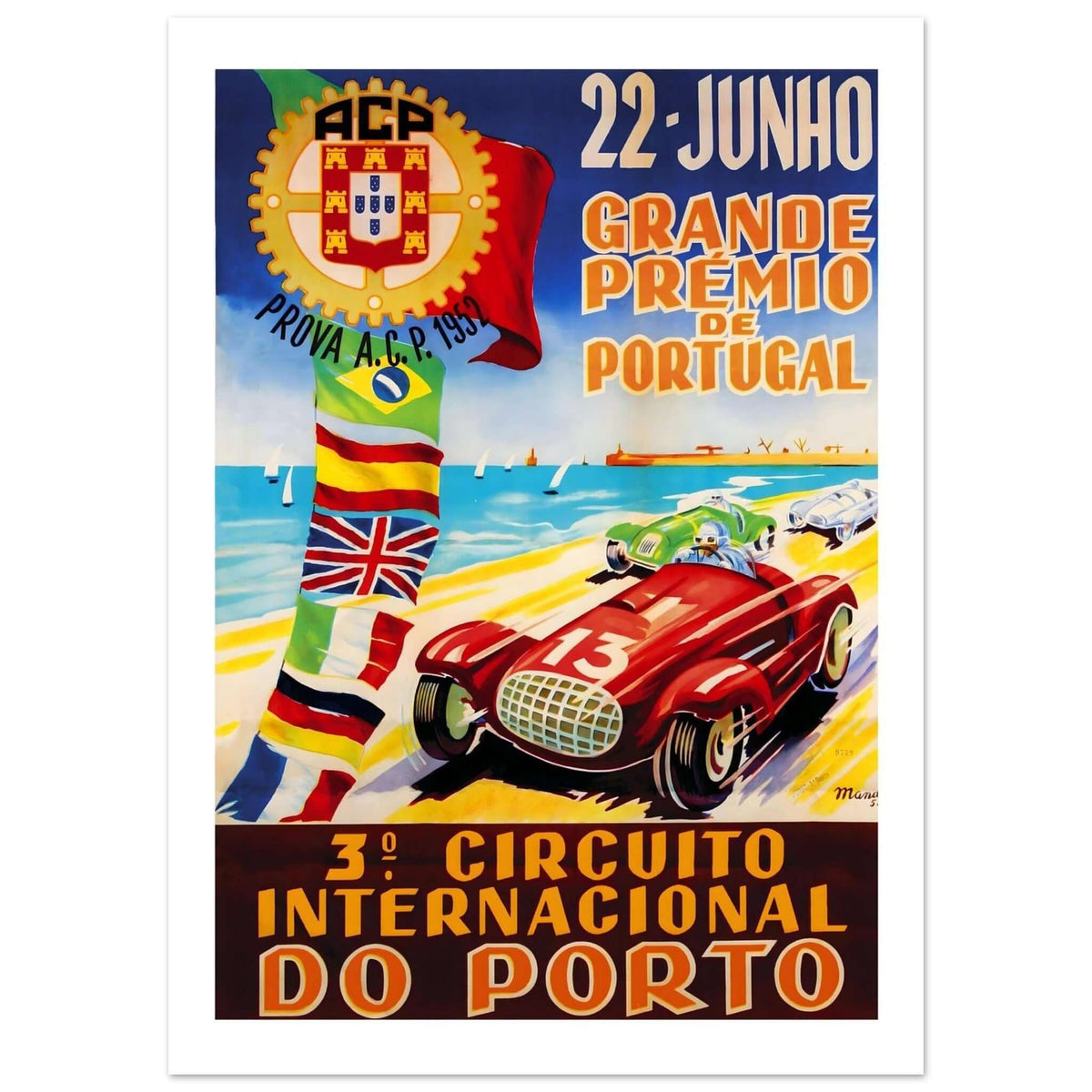 Grande Prémio de Portugal Porto Racing Poster - Transit Art