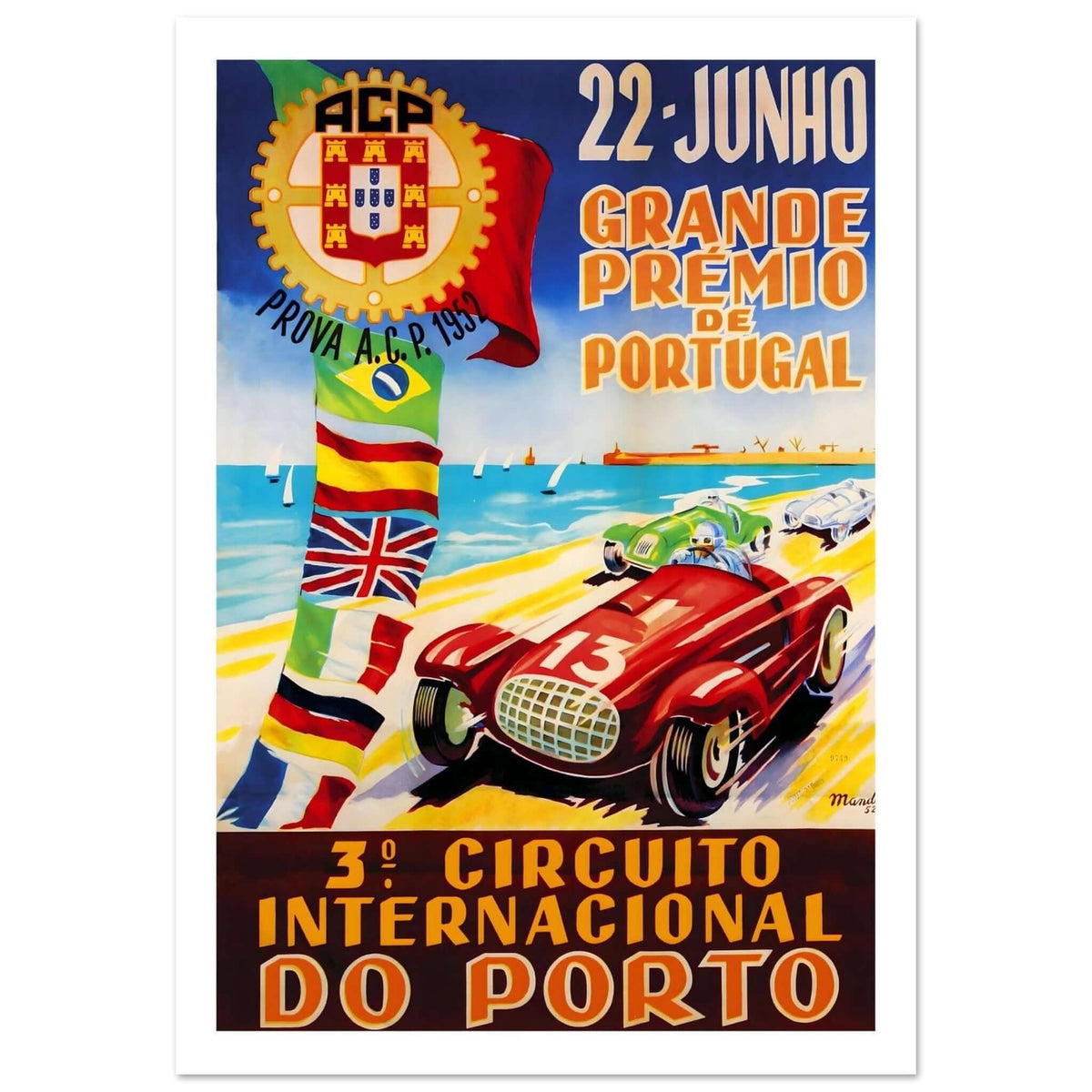 Grande Prémio de Portugal Porto Racing Poster - Transit Art