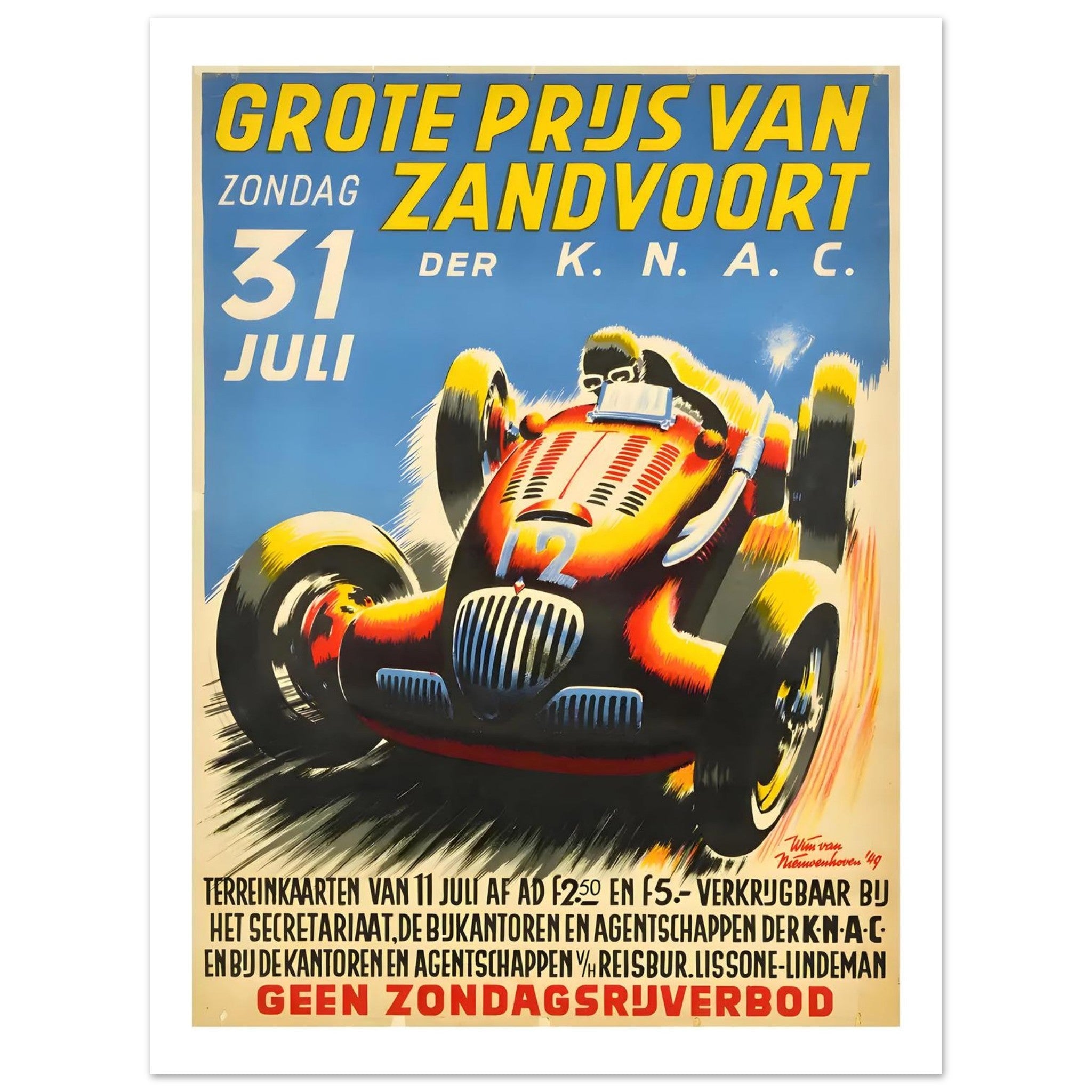 Grote Prijs van Zandvoort Grand Prix Poster - Transit Art