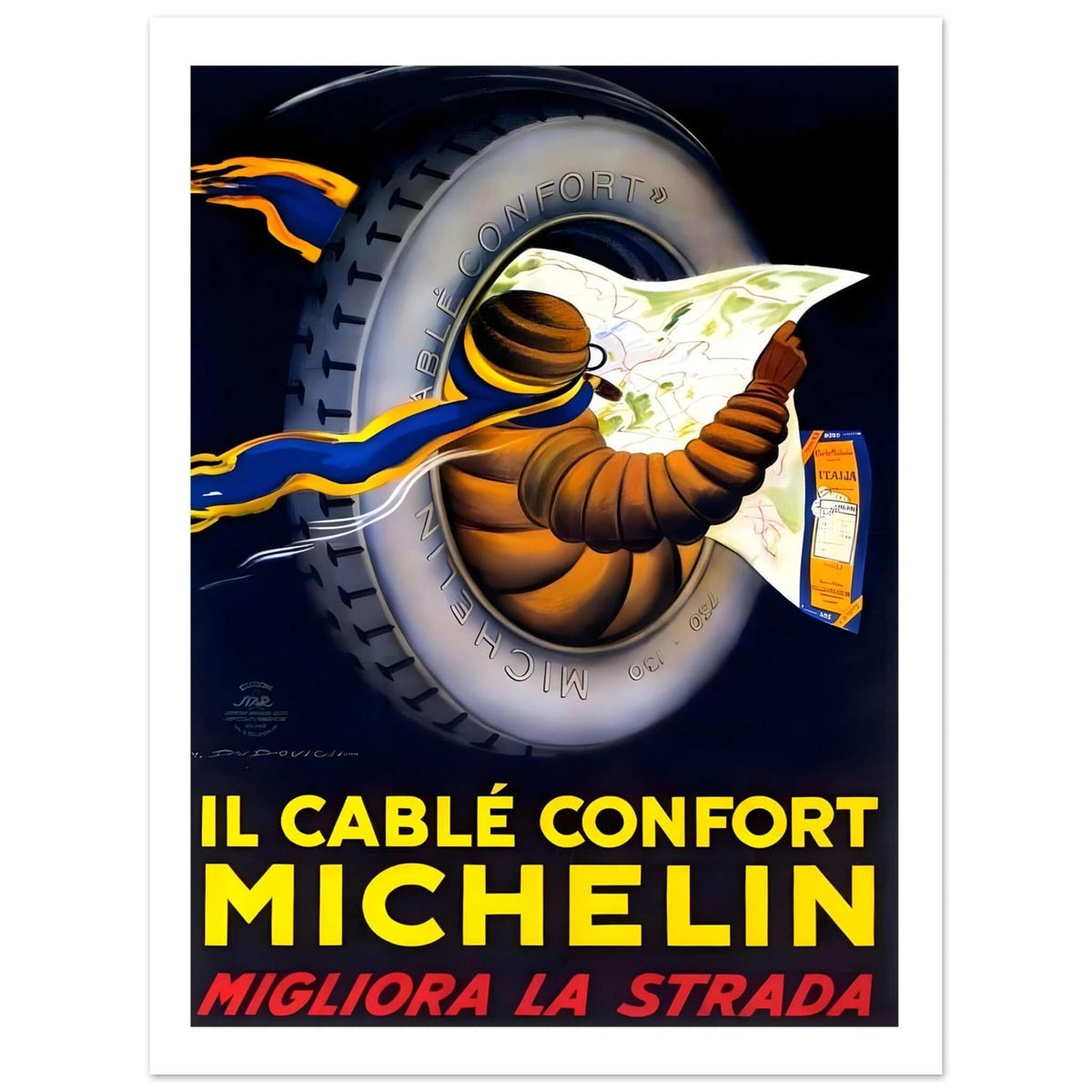 Il Cablé Confort Michelin Vintage Italian Poster - Transit Art