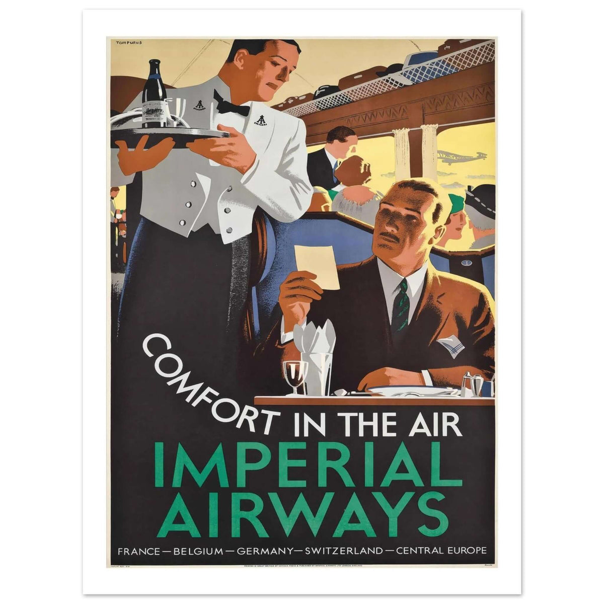 Imperial Airways "Comfort in the Air" Vintage Poster - Transit Art