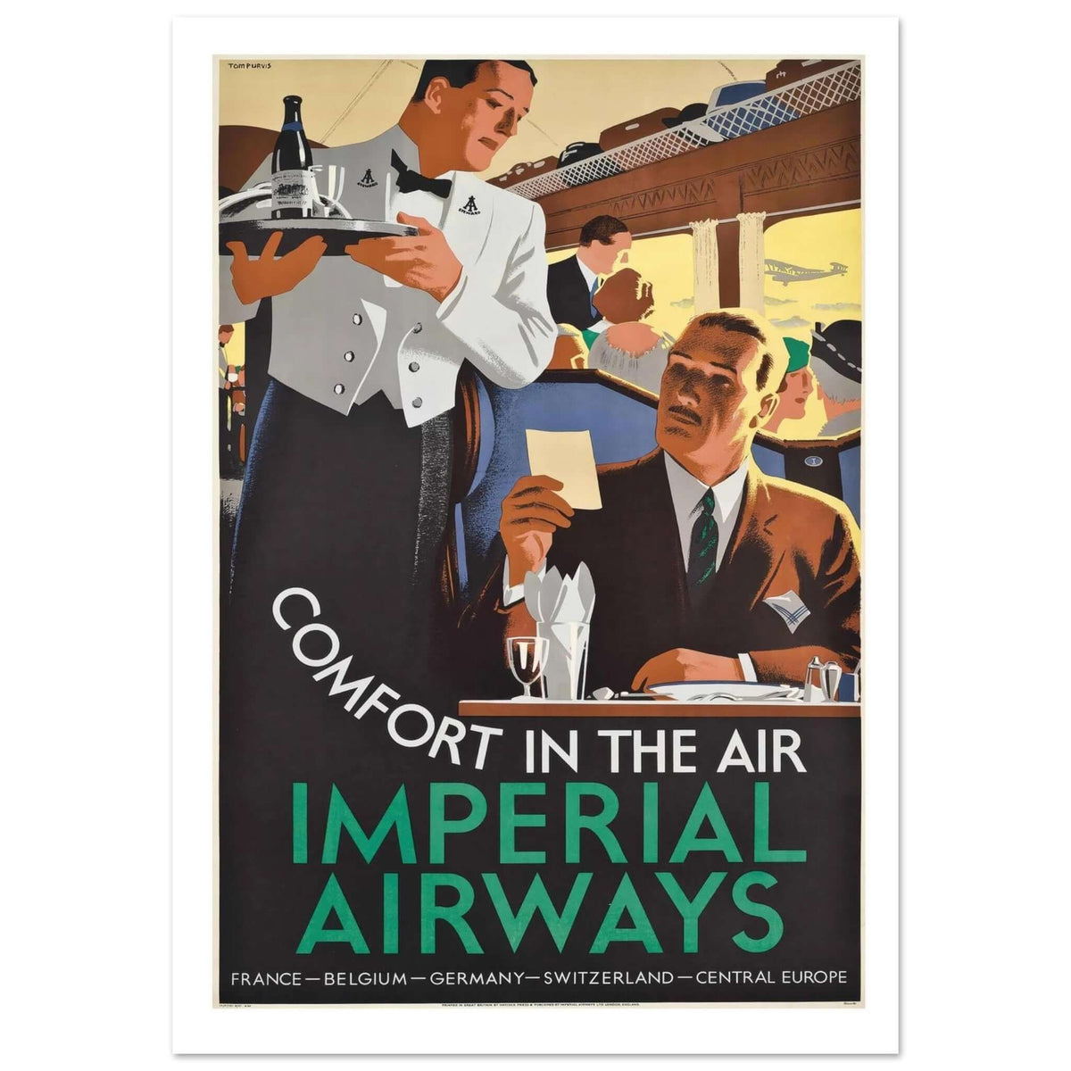 Imperial Airways "Comfort in the Air" Vintage Poster - Transit Art