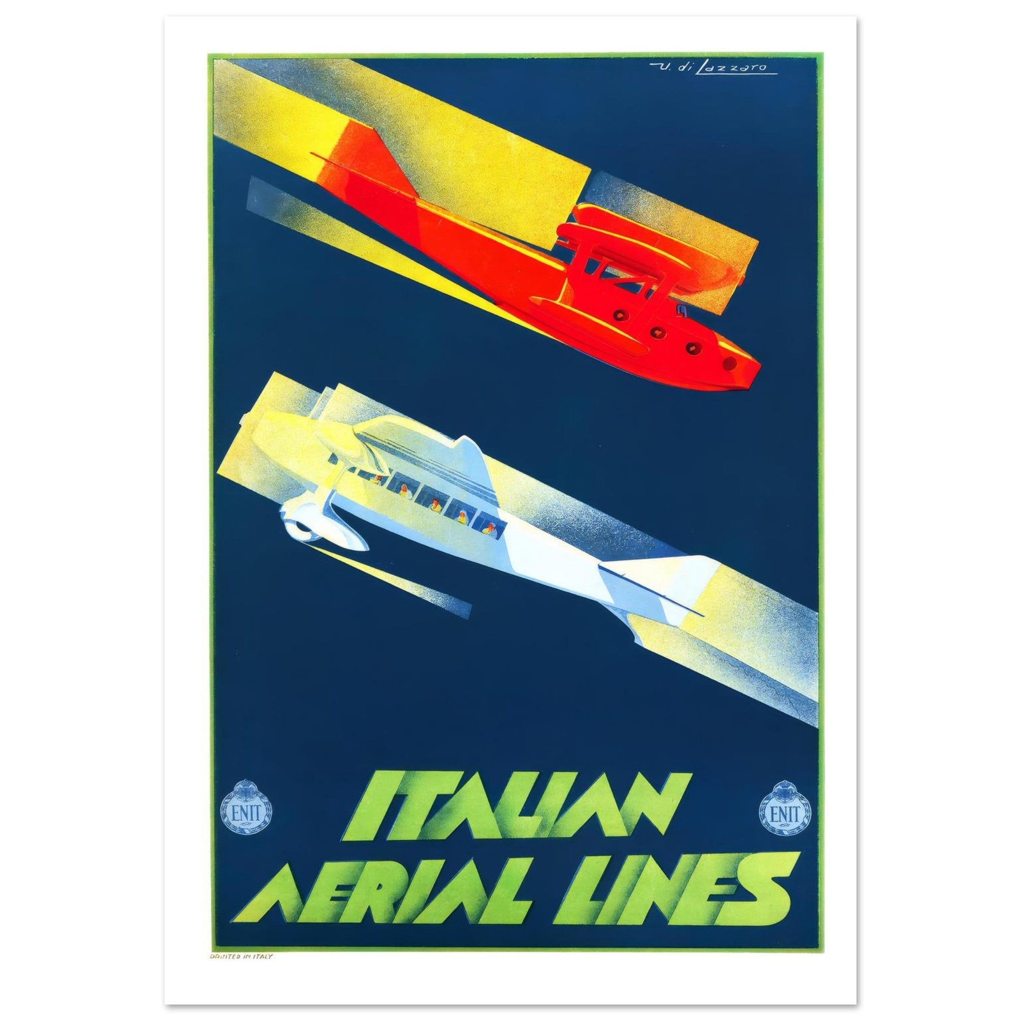 Italian Aerial Lines Poster - Transit Art