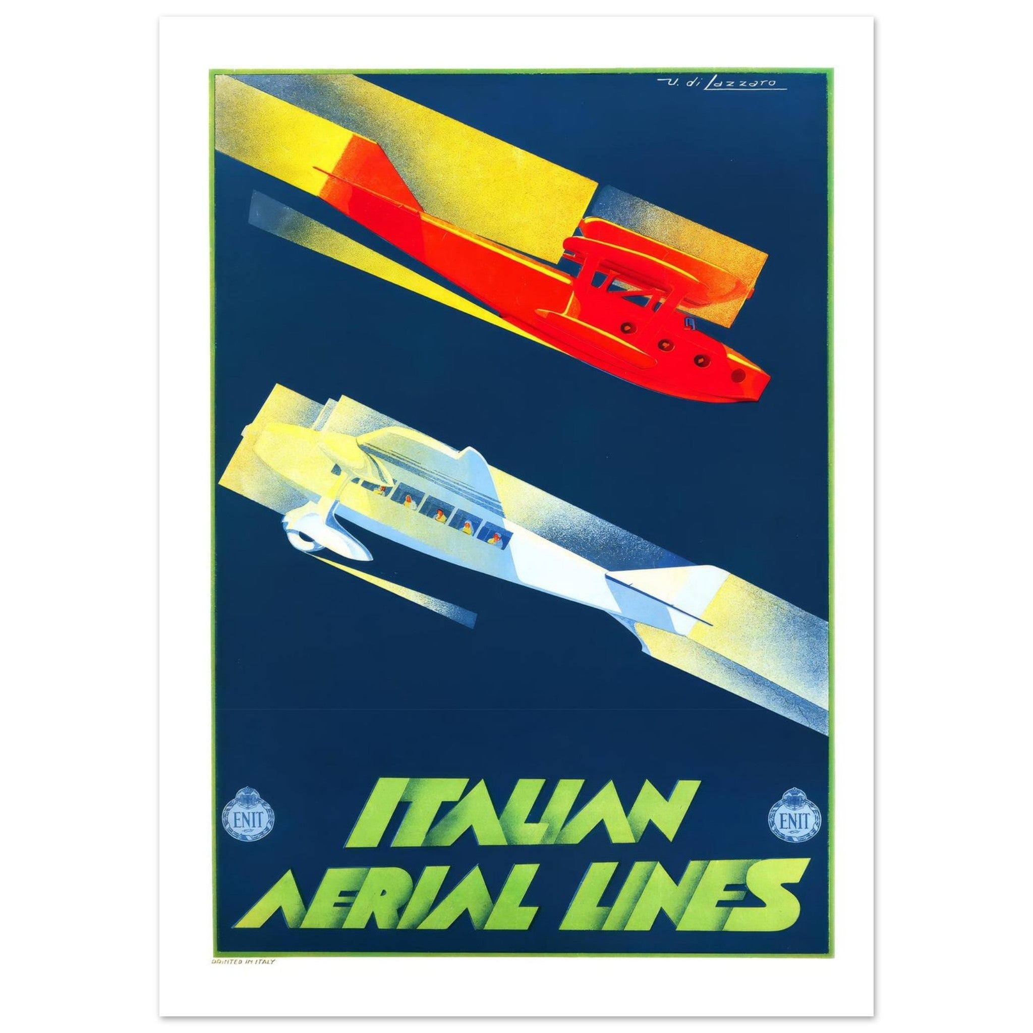 Italian Aerial Lines Poster - Transit Art