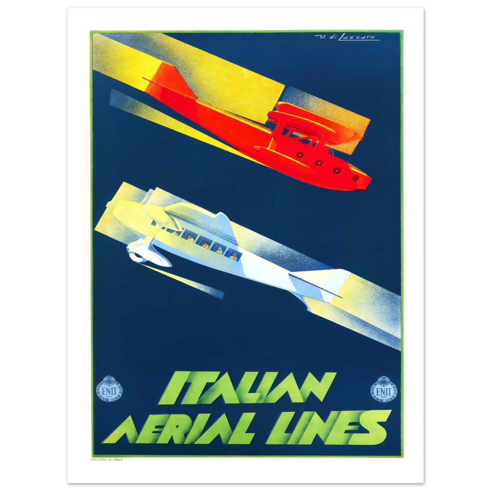 Italian Aerial Lines Poster - Transit Art
