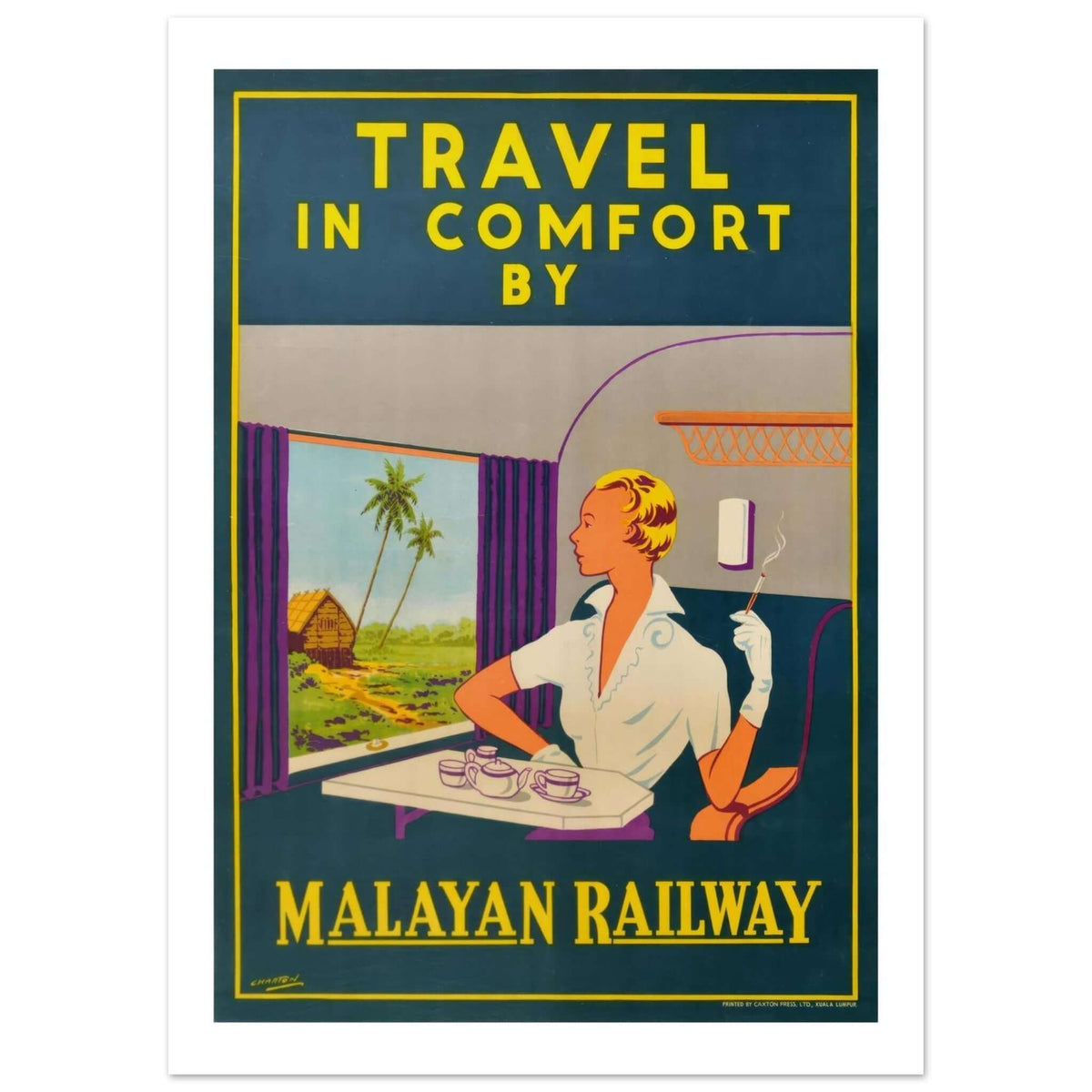 Malayan Railway "Travel in Comfort" Vintage Poster - Transit Art
