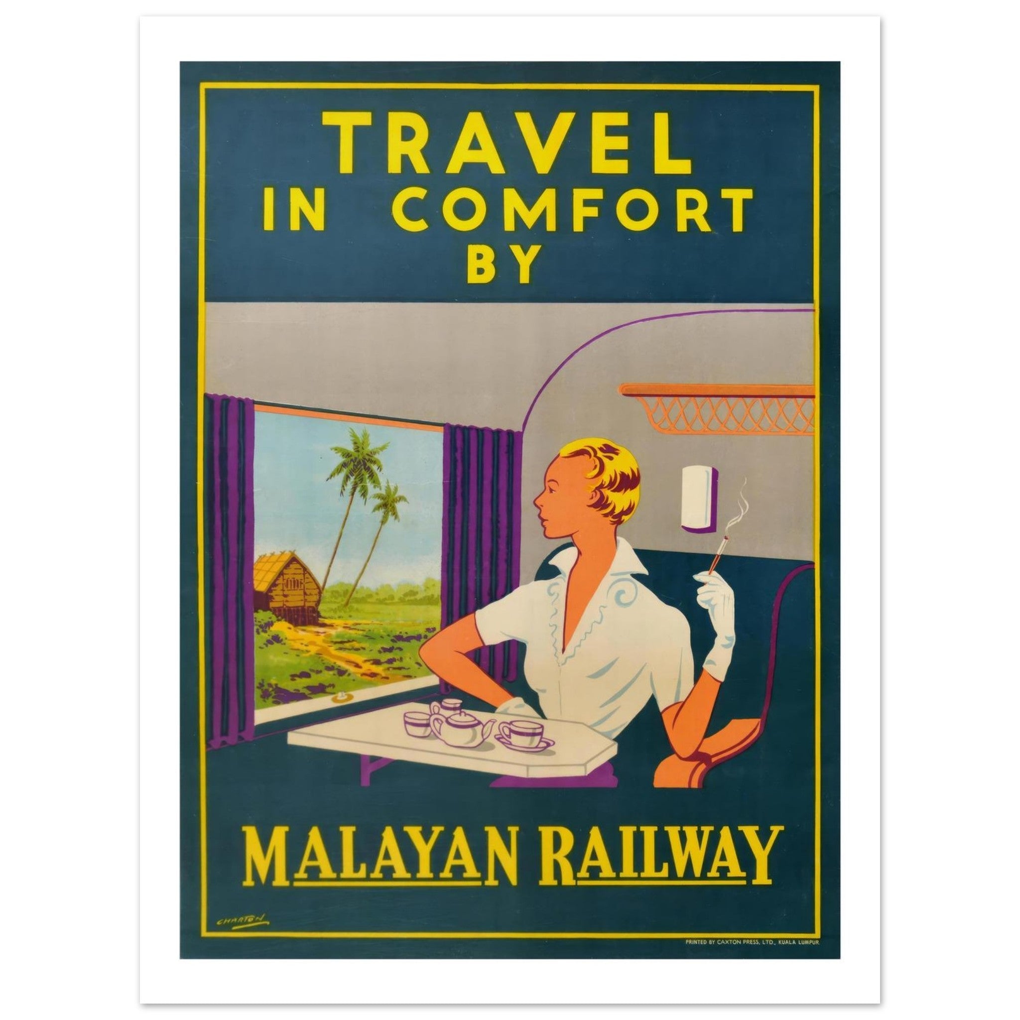 Malayan Railway "Travel in Comfort" Vintage Poster - Transit Art