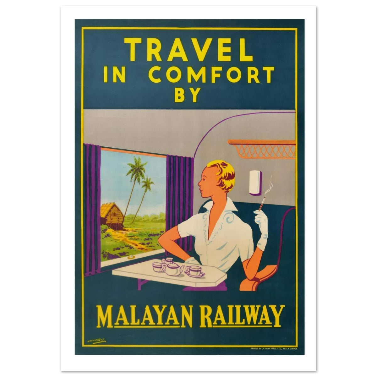 Malayan Railway "Travel in Comfort" Vintage Poster - Transit Art