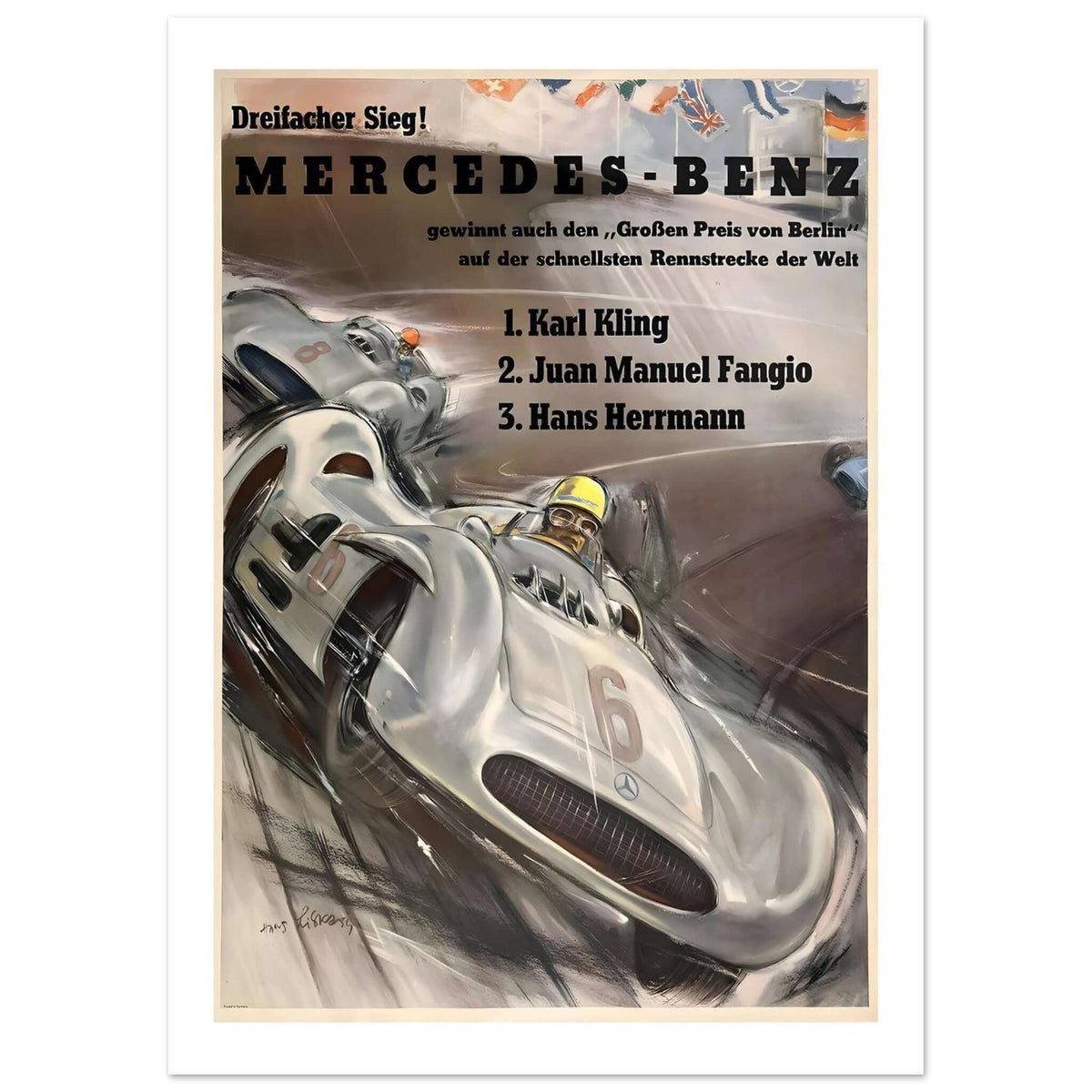 Mercedes - Benz Triple Victory Berlin Grand Prix's Poster - Transit Art