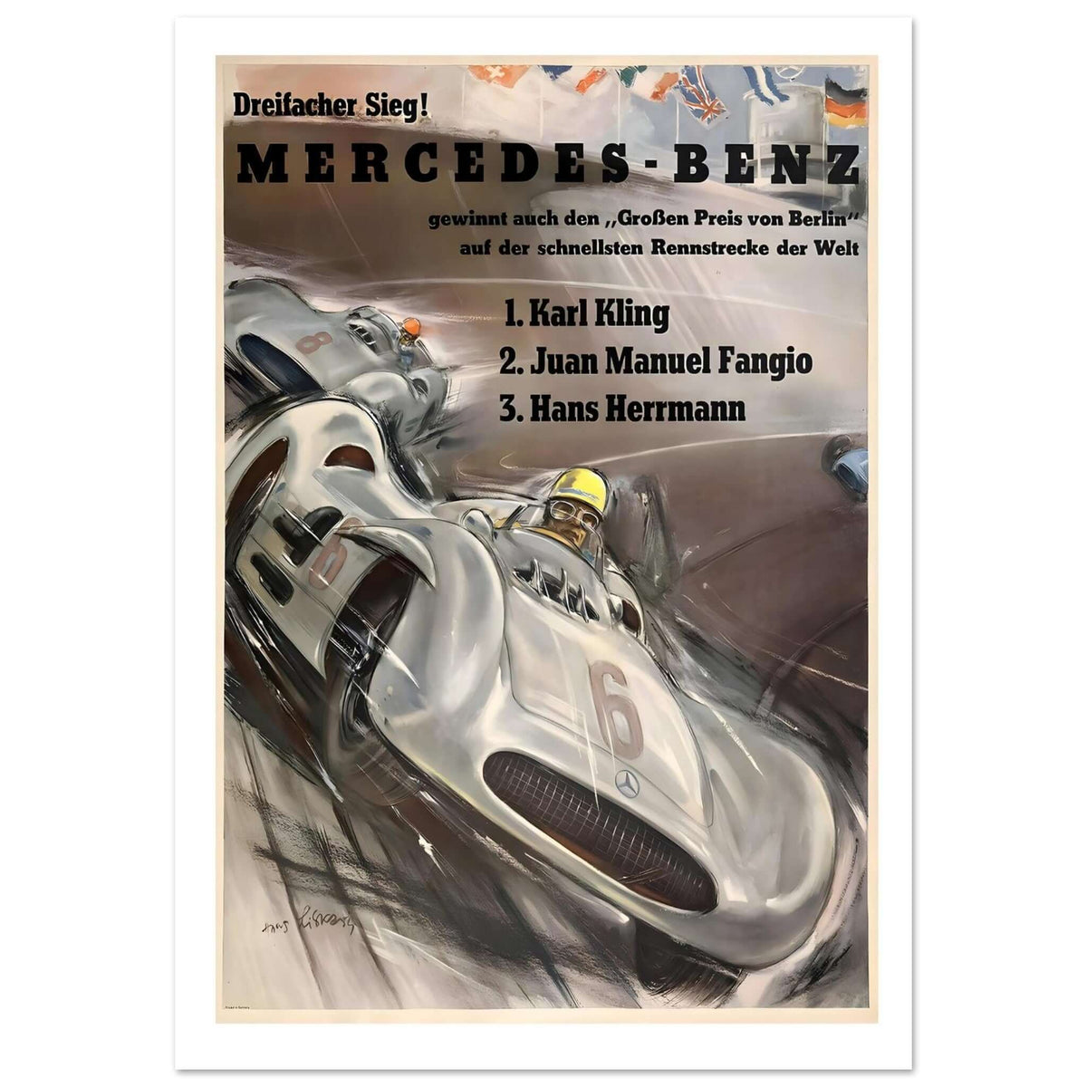 Mercedes - Benz Triple Victory Berlin Grand Prix's Poster - Transit Art