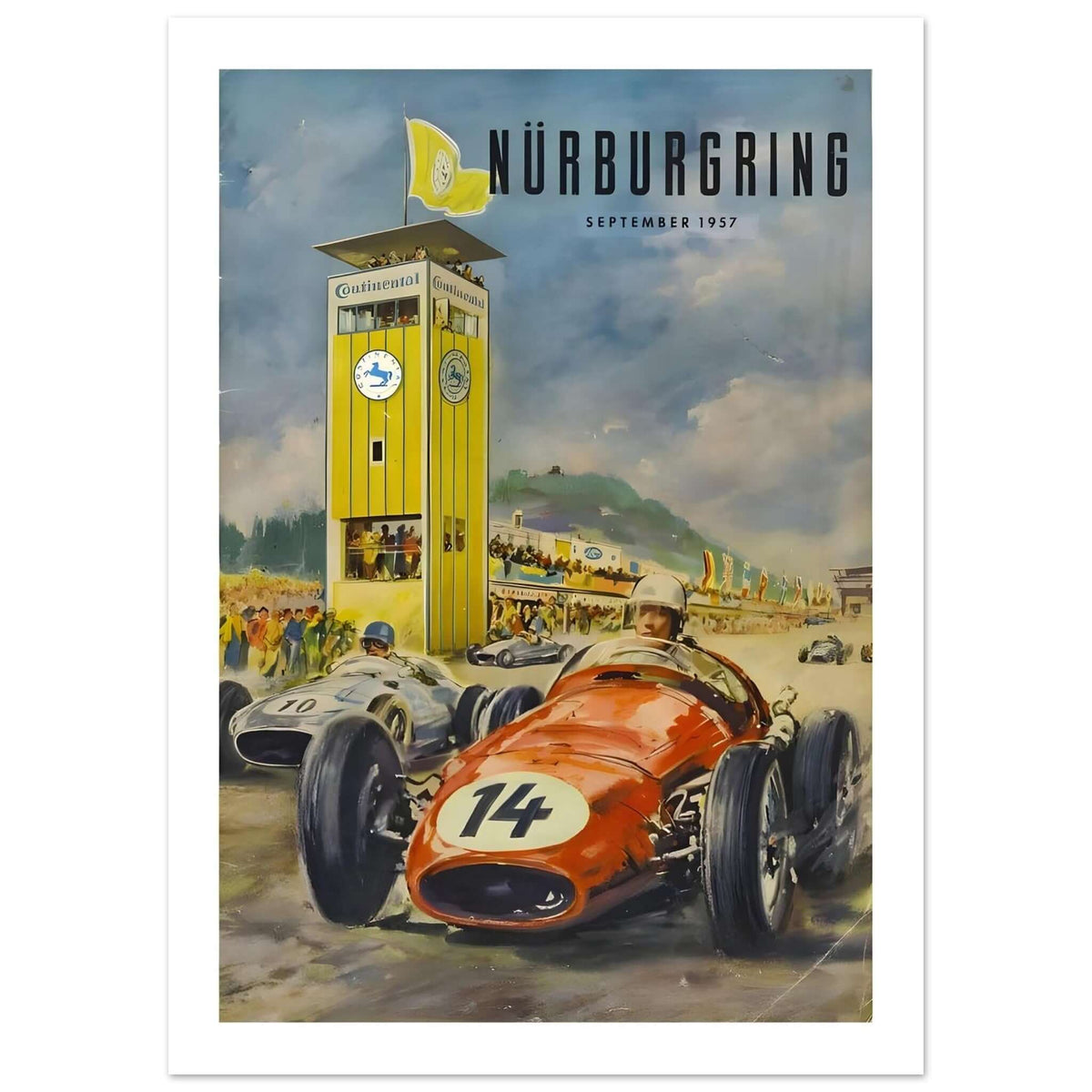 Nürburgring Grand Prix 1957 Vintage Racing Poster - Transit Art
