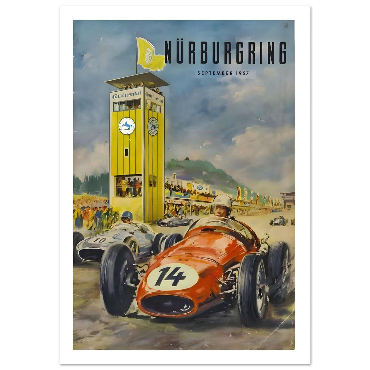 Nürburgring Grand Prix 1957 Vintage Racing Poster - Transit Art