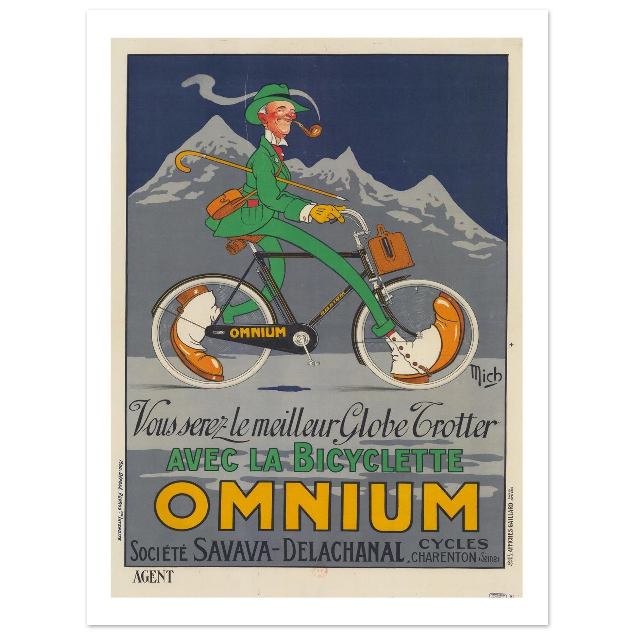 Omnium Cycles Best Globe Trotter Poster - Transit Art