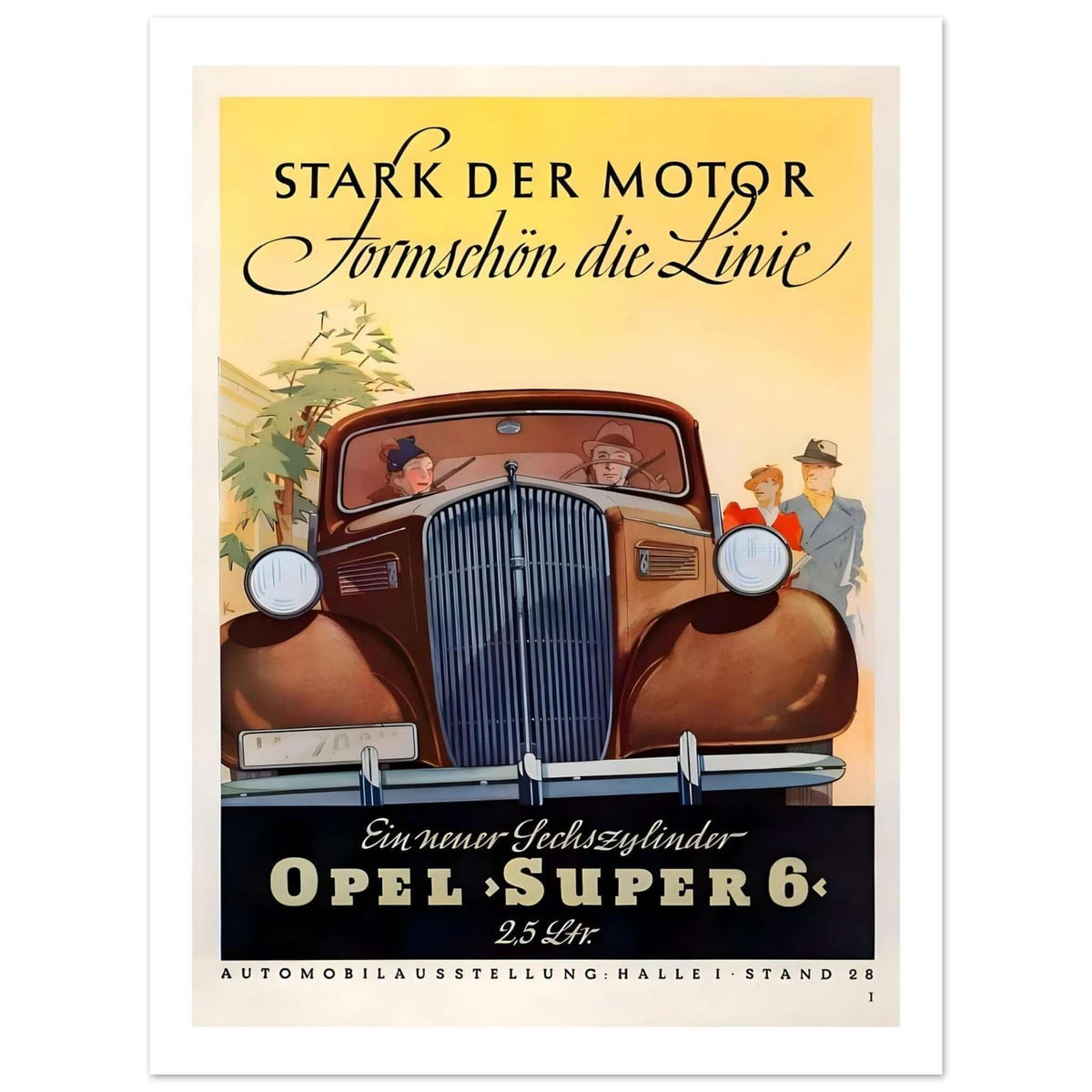 Opel Super 6 Stark der Motor Vintage Advertising Poster - Transit Art