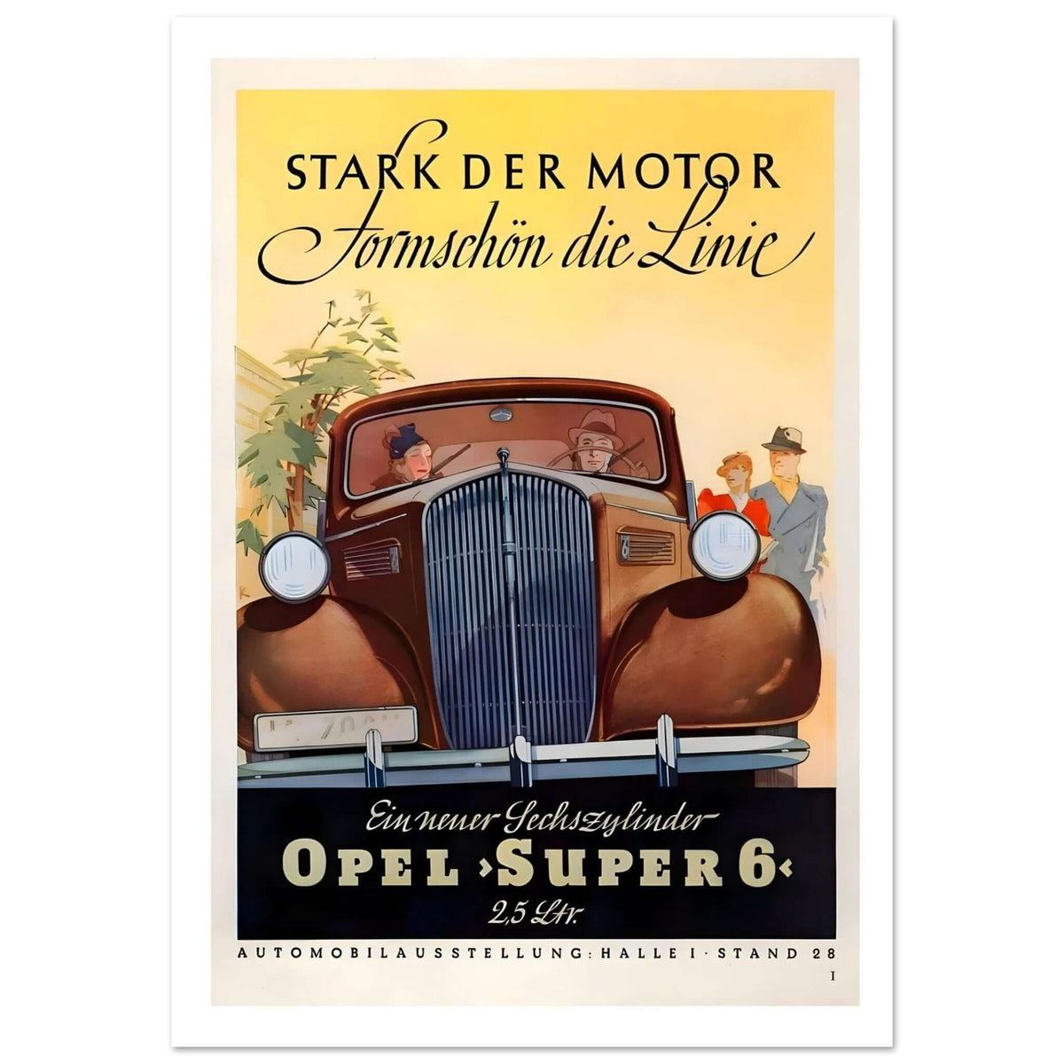 Opel Super 6 Stark der Motor Vintage Advertising Poster - Transit Art