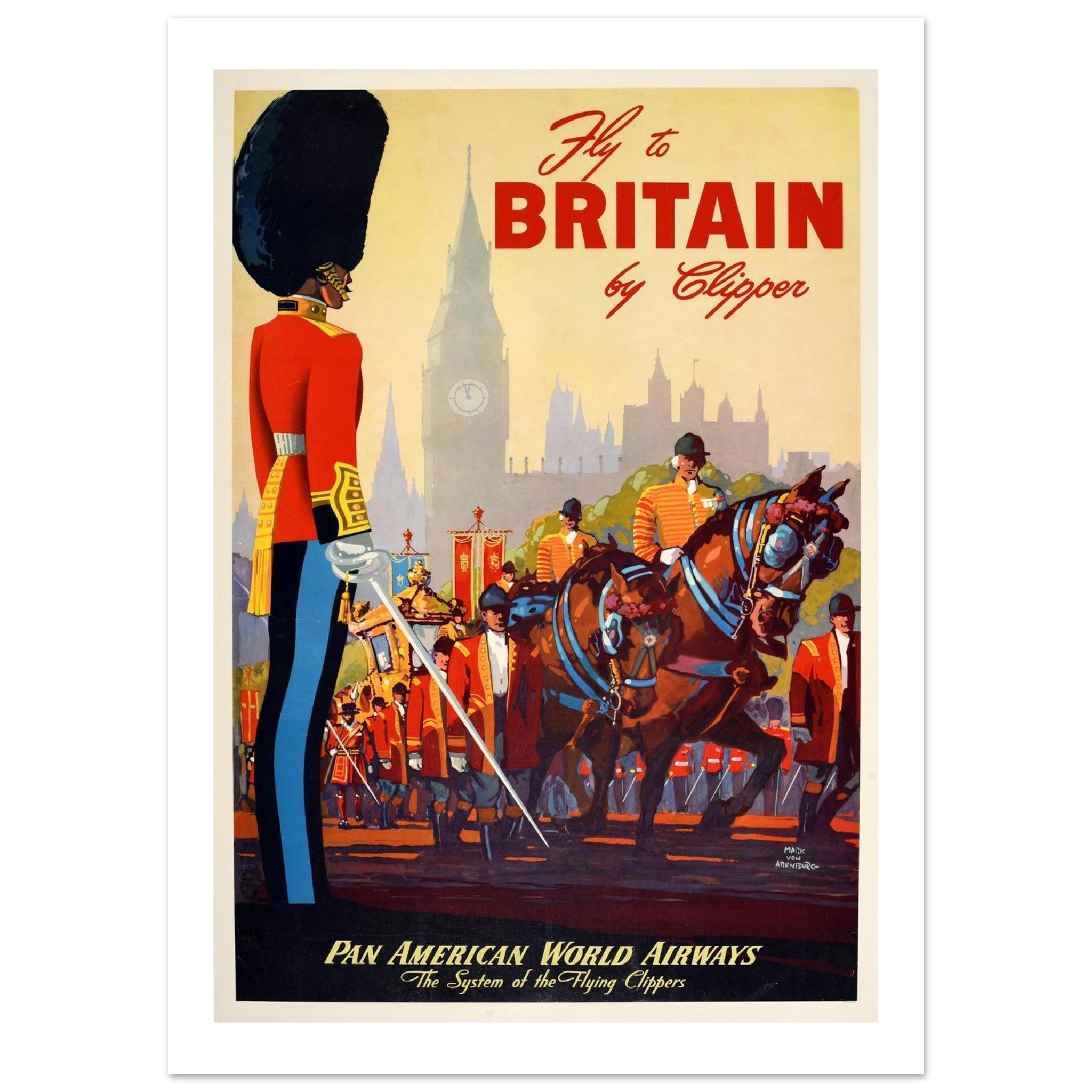 Pan Am Fly to Britain Poster - Transit Art