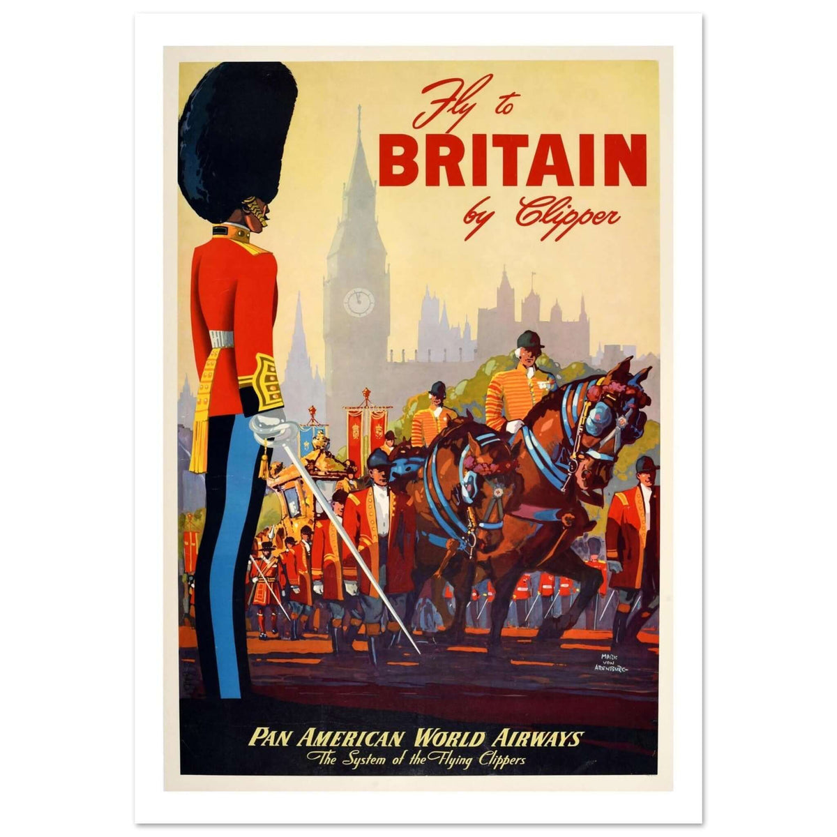 Pan Am Fly to Britain Poster - Transit Art