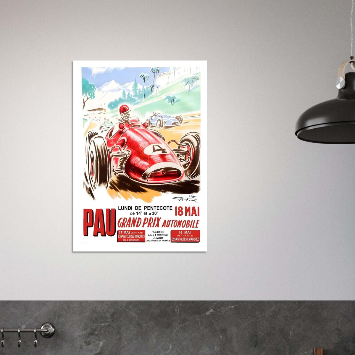 Pau Grand Prix Automobile Vintage Racing Poster - Transit Art