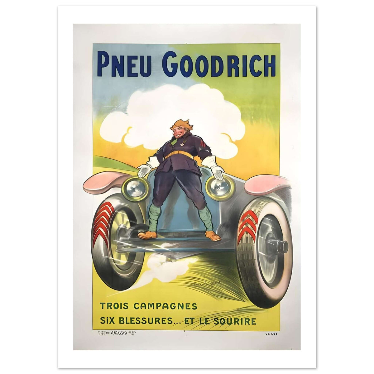 Pneu Goodrich Trois Campagnes Vintage Poster - Transit Art