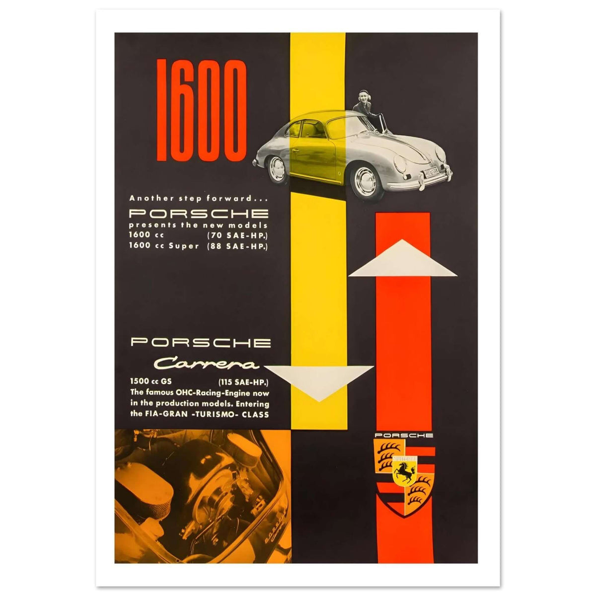 Porsche 1600 & Carrera Performance Progress Poster - Transit Art