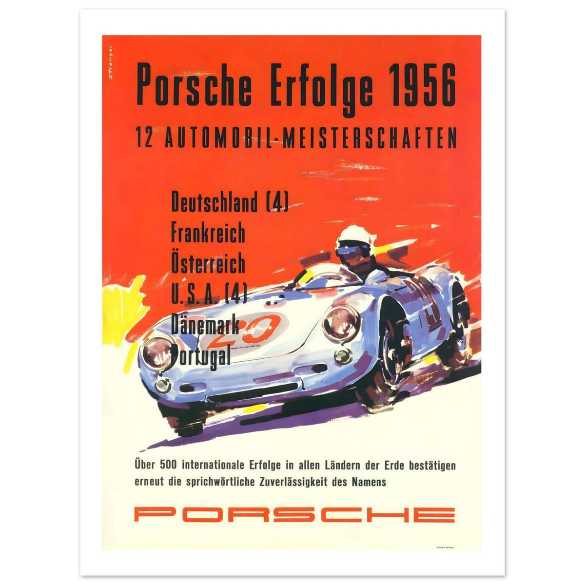 Porsche Erfolge 1956 Racing Triumphs Poster - Transit Art