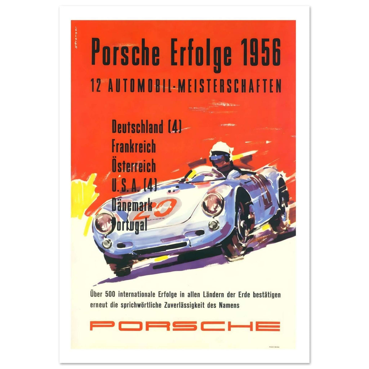 Porsche Erfolge 1956 Racing Triumphs Poster - Transit Art