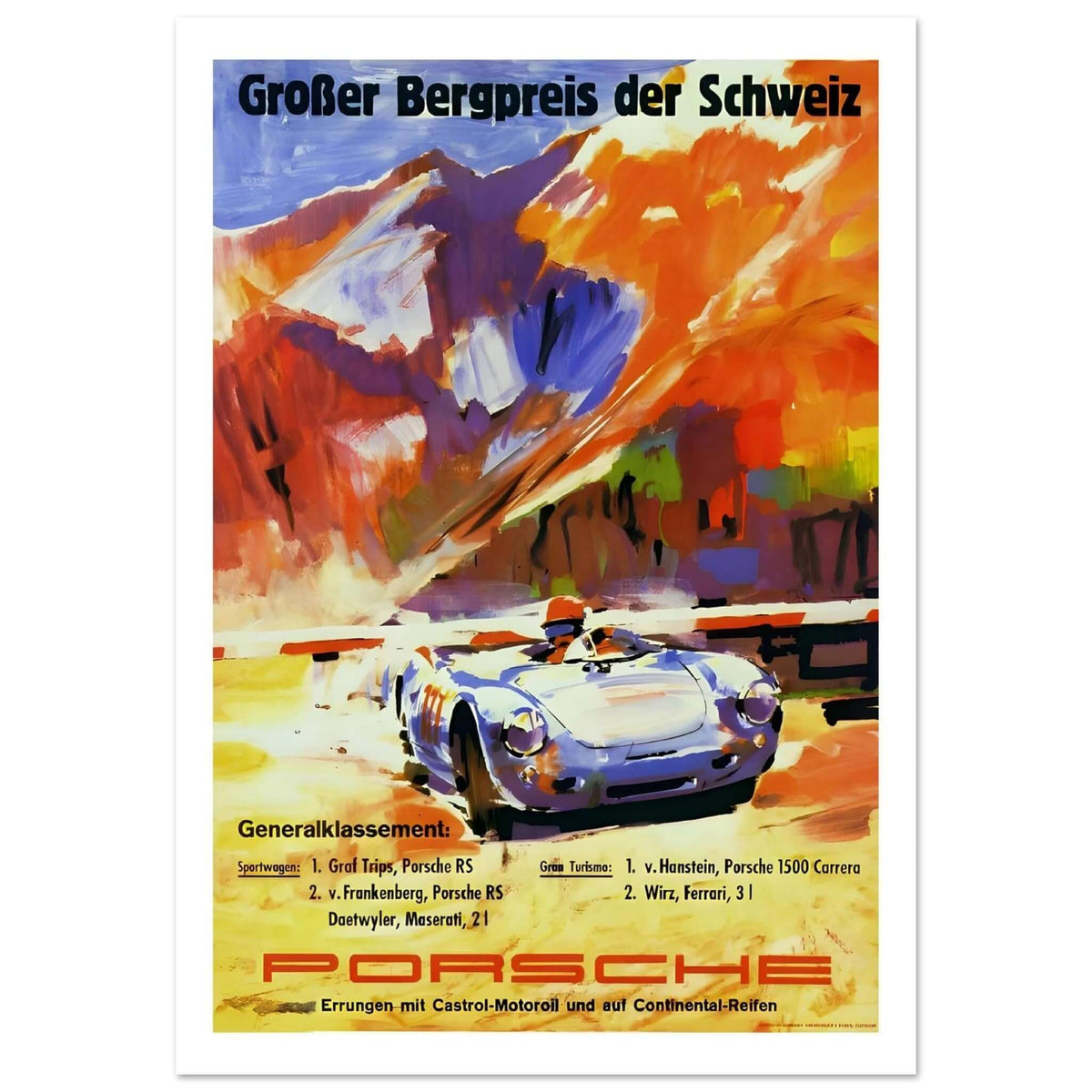 Porsche Großer Bergpreis der Schweiz Hillclimb Poster - Transit Art