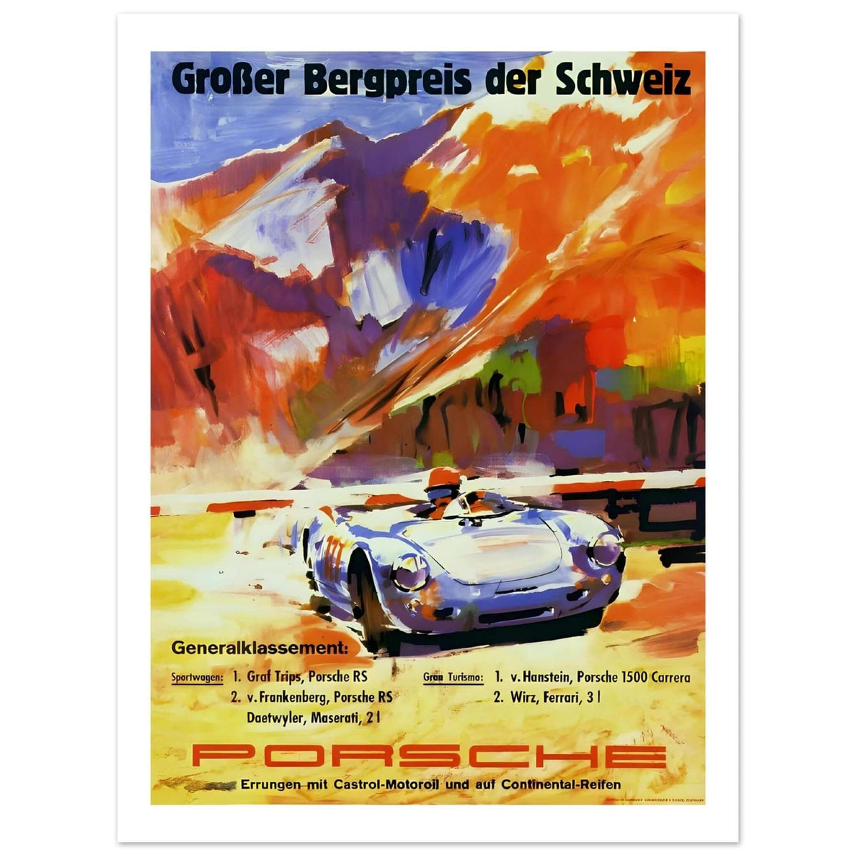 Porsche Großer Bergpreis der Schweiz Hillclimb Poster - Transit Art