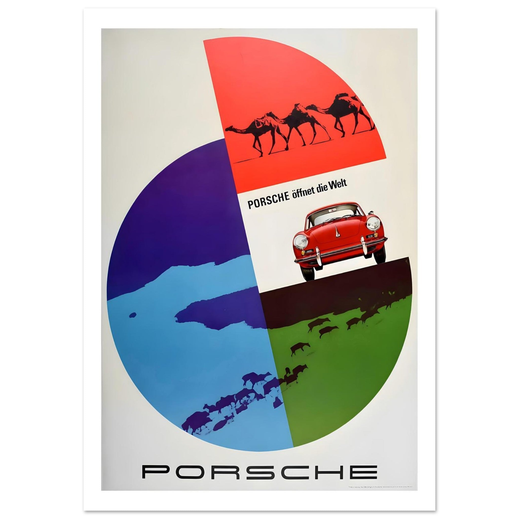 Porsche öffnet die Welt Globe Poster - Transit Art