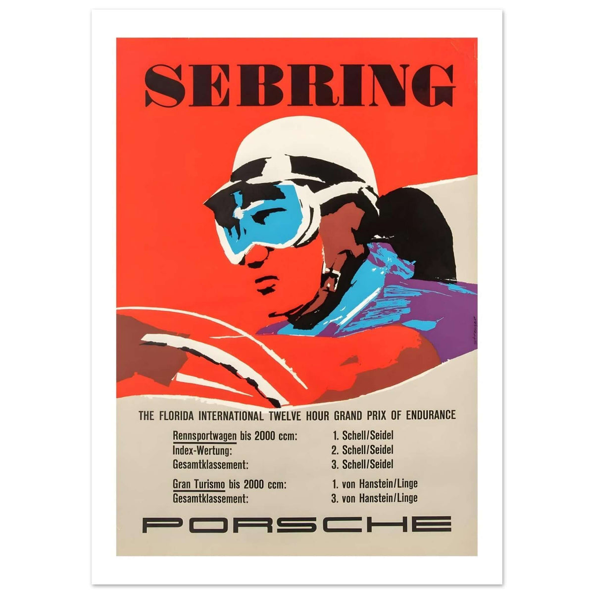 Porsche Sebring Twelve Hour Grand Prix Poster - Transit Art