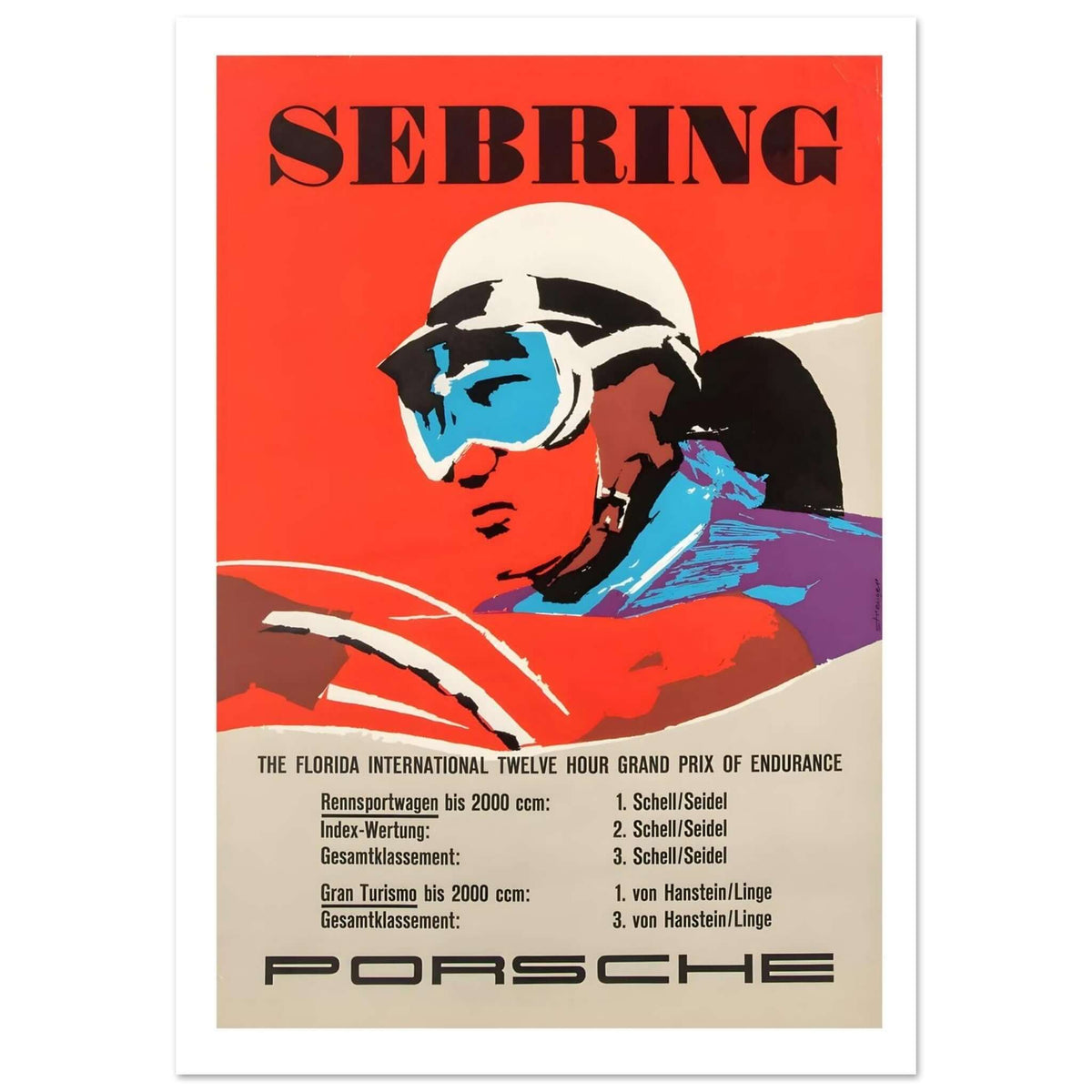 Porsche Sebring Twelve Hour Grand Prix Poster - Transit Art