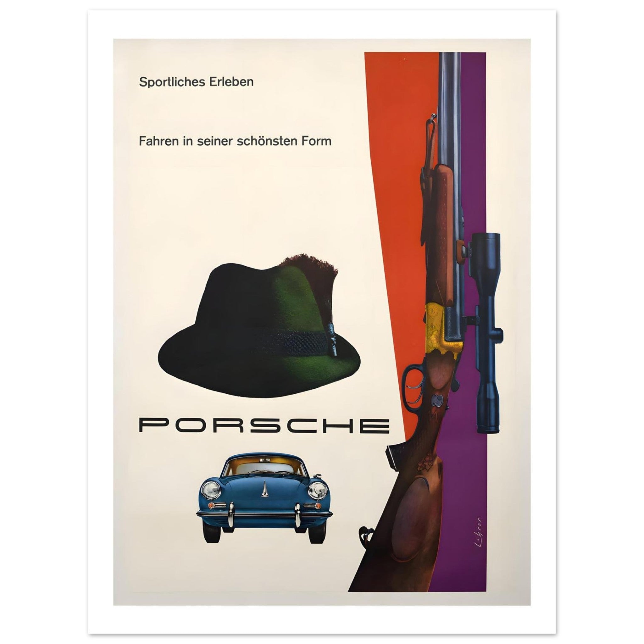 Porsche “Sportliches Erleben” Vintage German Poster - Transit Art